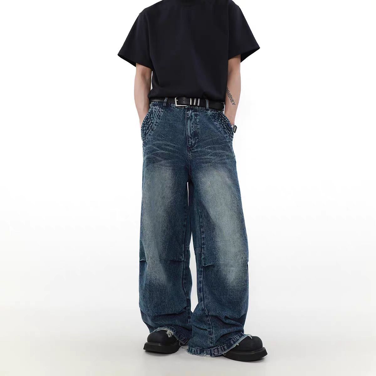 Japanese Brand × Jean High Street Wide Leg Straight Jeans Size US 32 / EU 48 - 4 Thumbnail