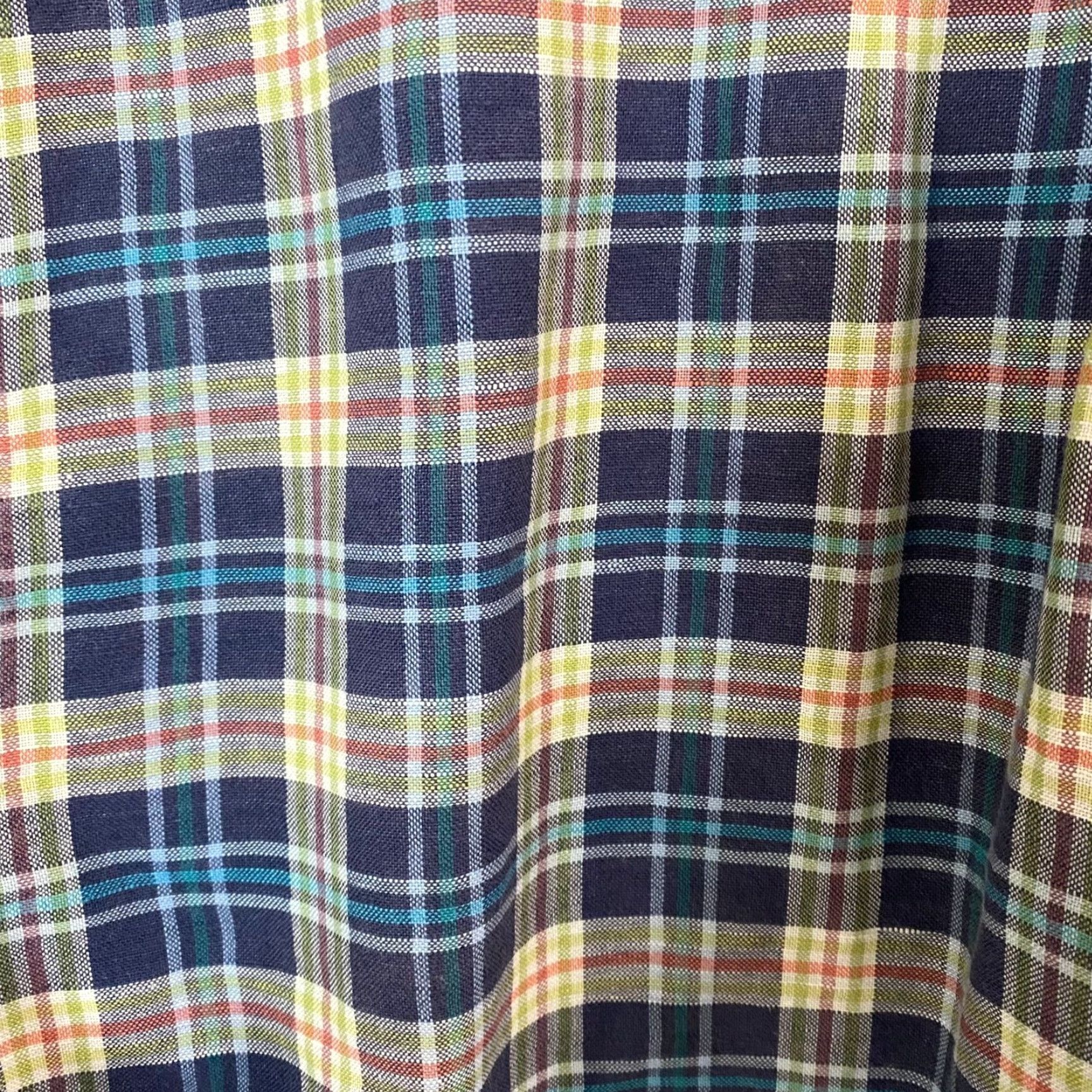 johnnie-O Johnnie-O Button Down Shirt Linen Blend Blue Yellow Plaid Long Sleeve Large Mens Size US L / EU 52-54 / 3 - 7 Thumbnail