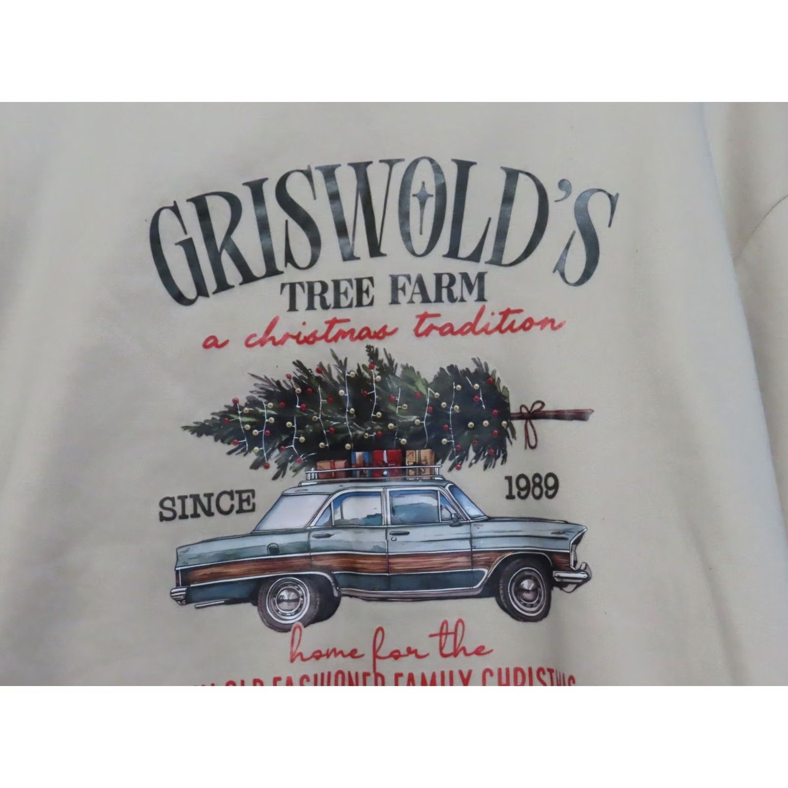 Shein VINTAGE None Griswold's Tree Farm Front Graphic Tan Sweatshirt Size US XL / EU 56 / 4 - 3 Thumbnail