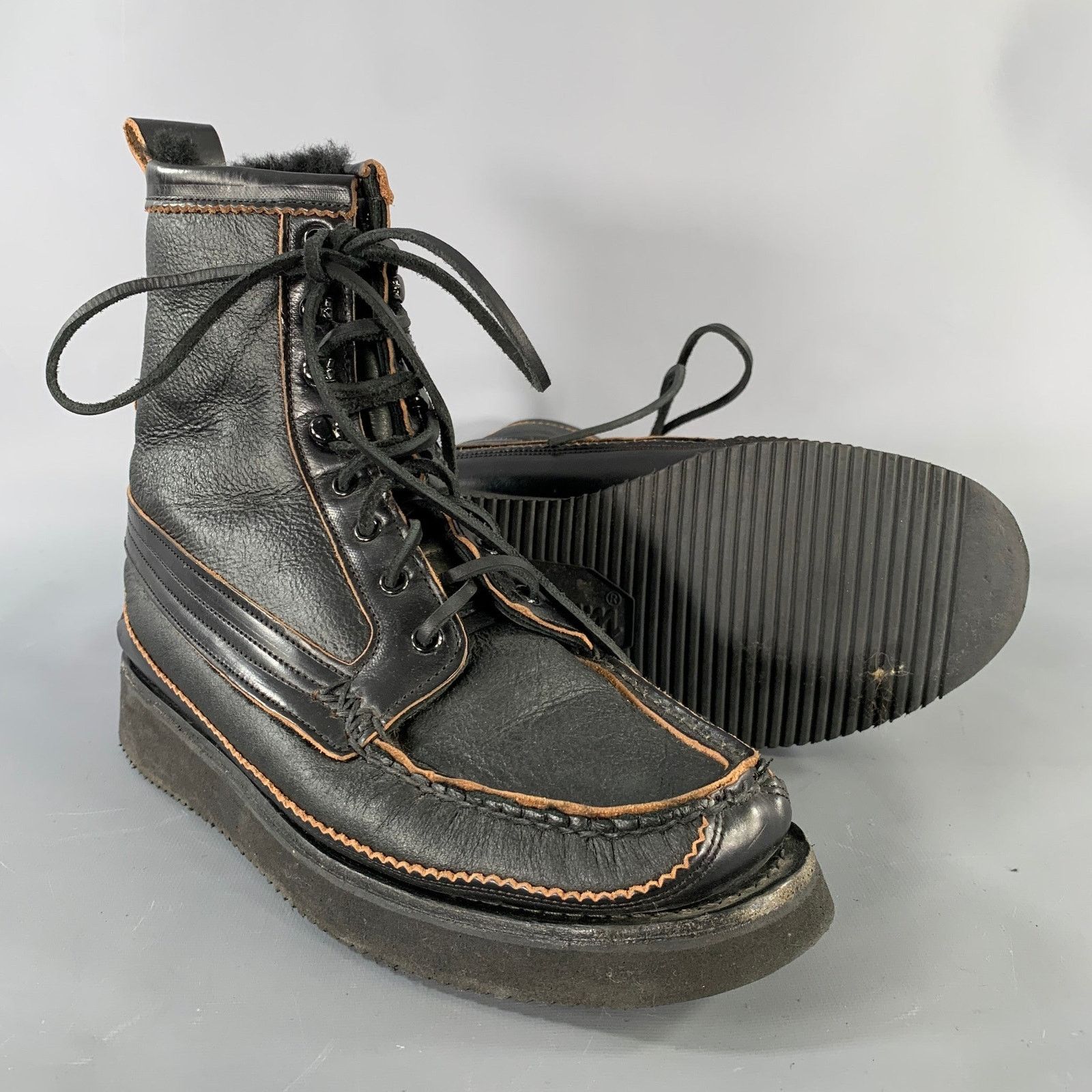 Yuketen YUKETEN Size 9 Black Brown Leather Lace Up Boots Size US 9 / EU 42 - 5 Thumbnail