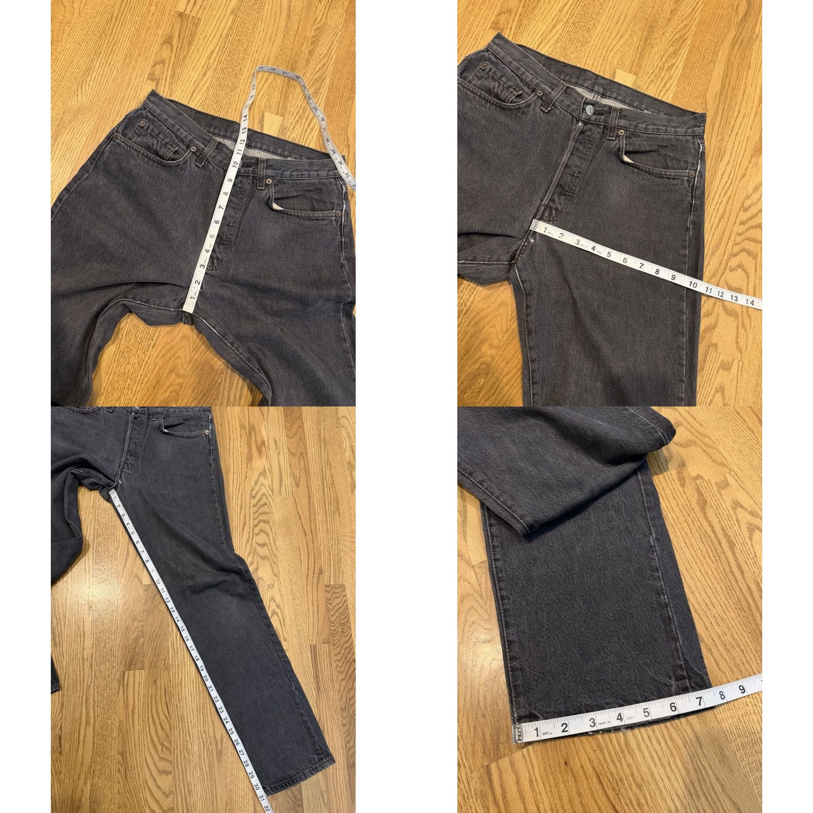 Levi's VINTAGE Levi's 501 Jeans Button Fly Denim 30x31 Black 80s 90s Levis Mens Regular Straight vintage Size US 30 / EU 46 - 10 Thumbnail