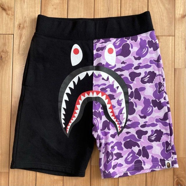Bape 🔥Taipei Store Camo🔥 BAPE Shark Sweat Shorts APE ★size M Size US 32 / EU 48 - 1 Thumbnail