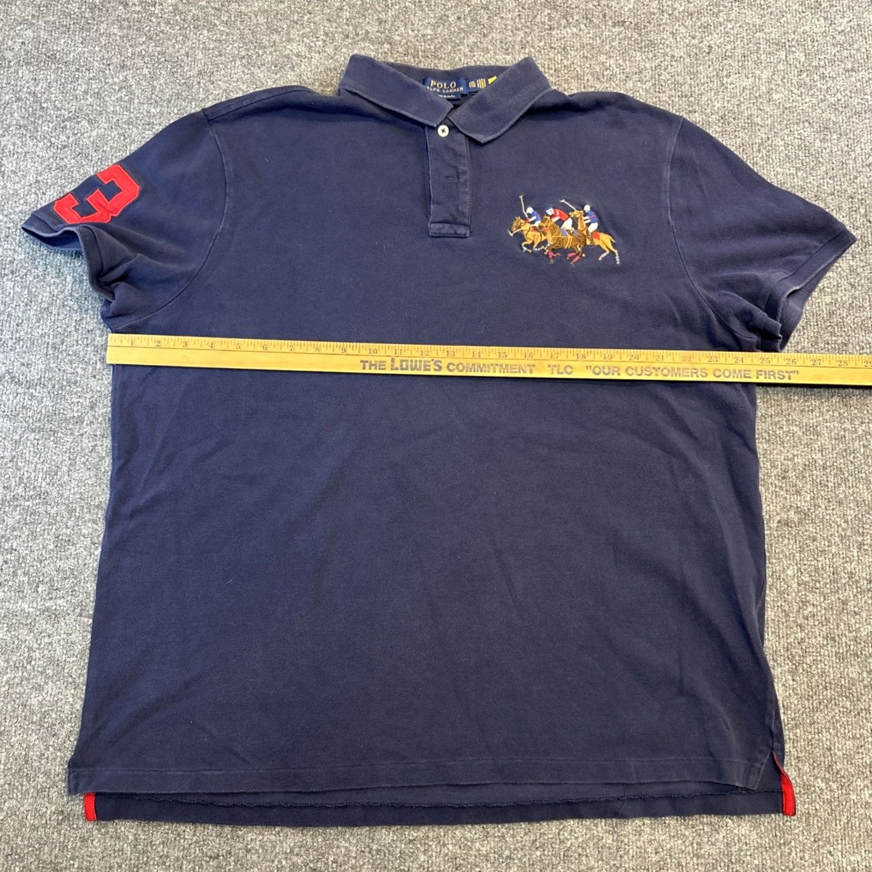 Polo Ralph Lauren Polo Ralph Lauren Polo Shirt Short Sleeve Men XXL Cotton Navy Blue Triple Pony Navy Blue Shirt Mens Size US XXL / EU 58 / 5 - 5 Thumbnail