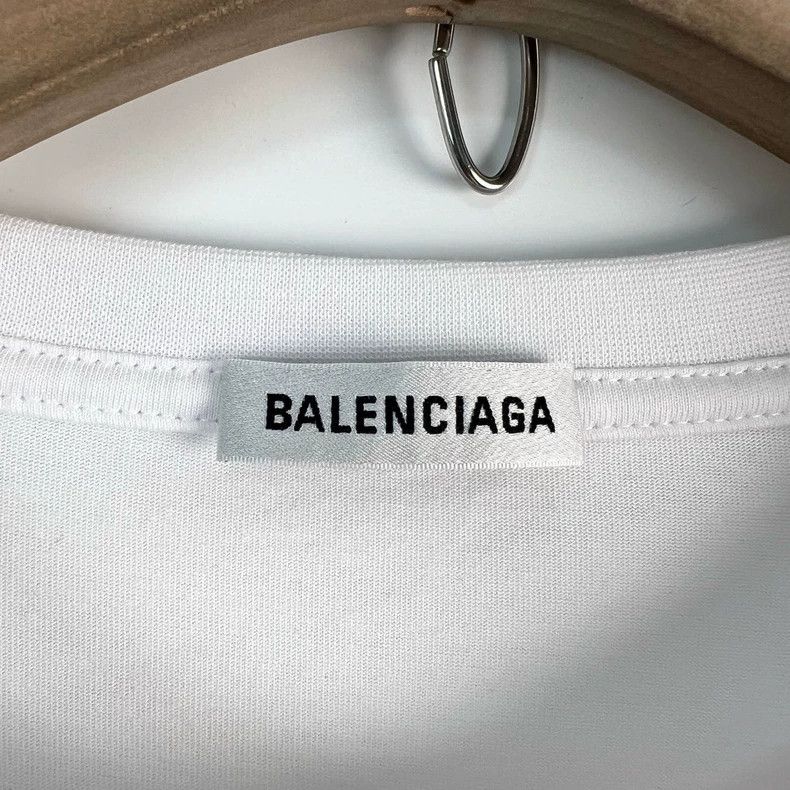 Balenciaga Logo Letter Print Round Neck T-Shirt