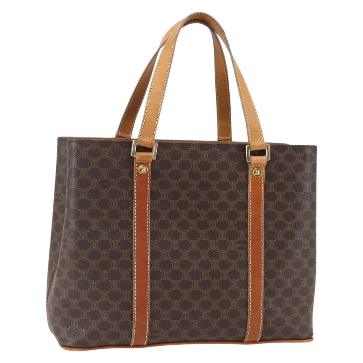 Celine Celine Vintage Macadam Handbag Canvas and Leather Size ONE SIZE - 1 Thumbnail