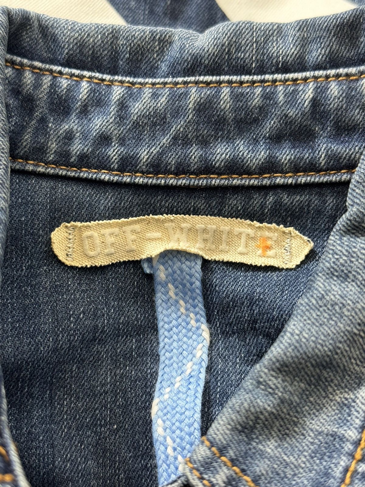 Off-White OFF-WHITE Signature Logo Denim Jacket Size US S / EU 44-46 / 1 - 13 Thumbnail