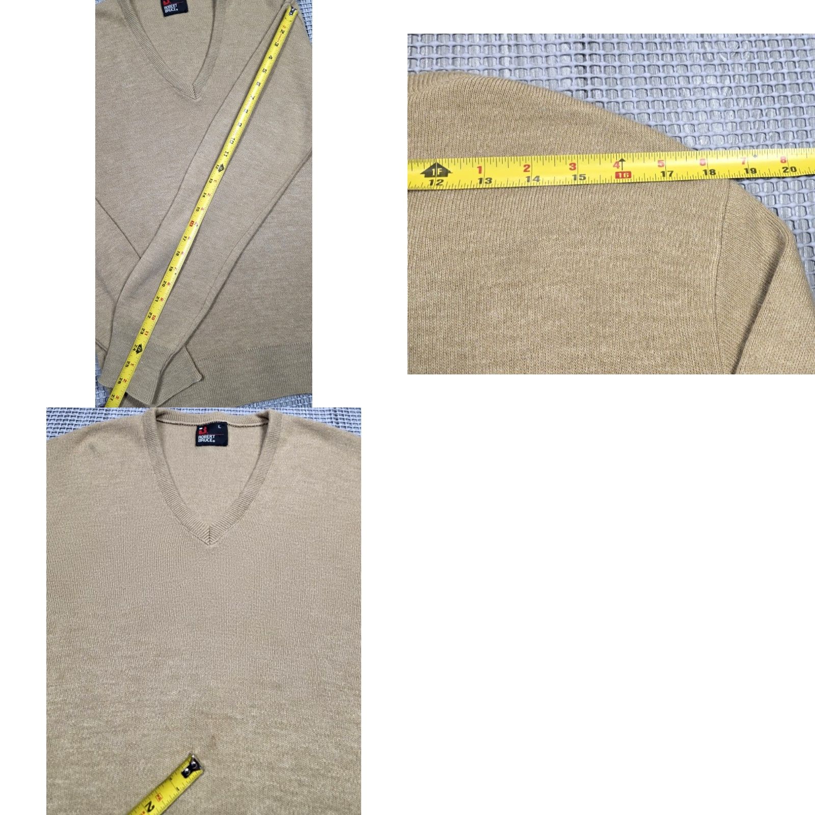 Vintage VINTAGE Robert Bruce Sweater Mens L Beige Orlon Acrylic V-Neck Union Made in USA Size US L / EU 52-54 / 3 - 9 Thumbnail