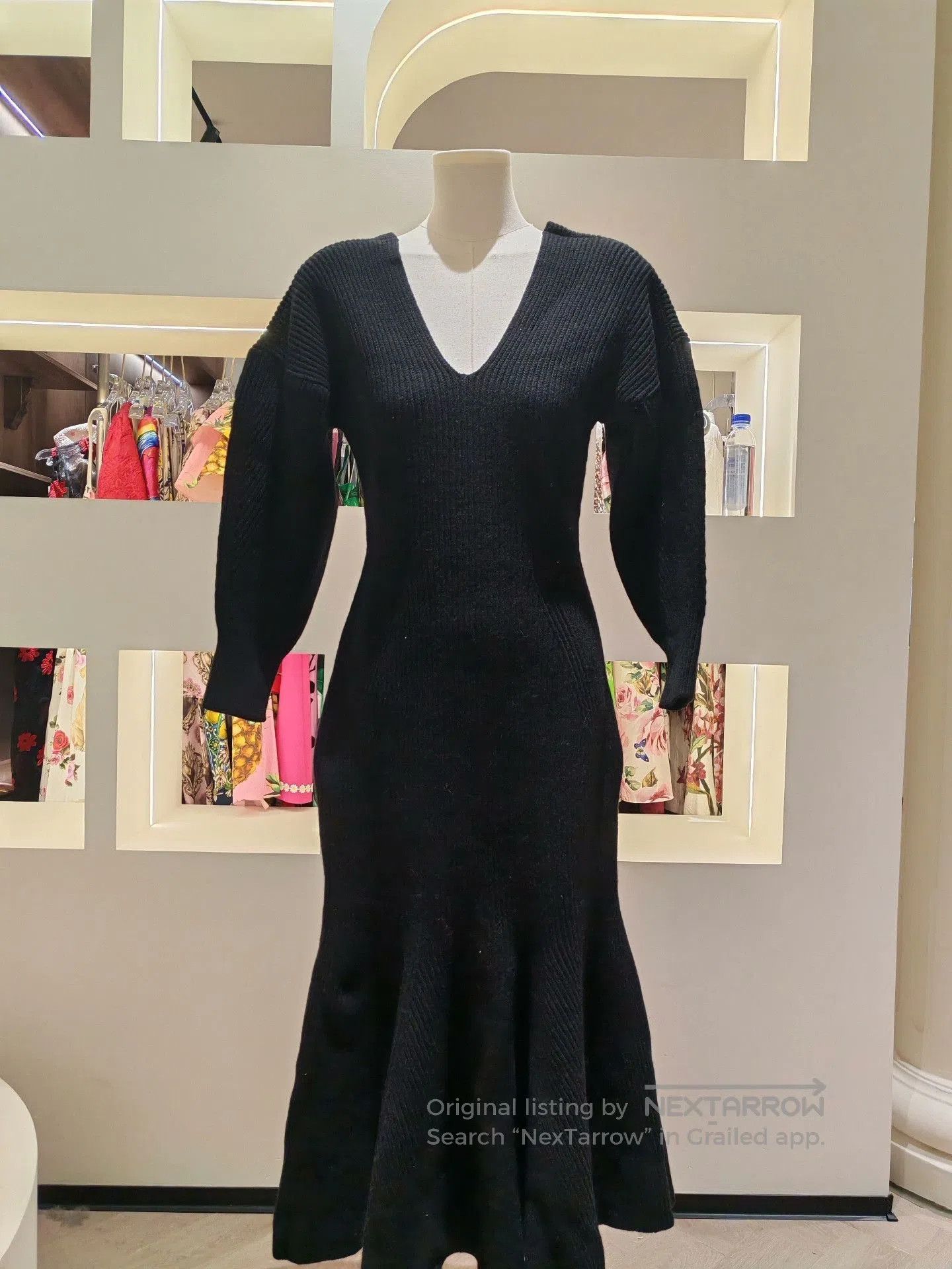 Alexander McQueen Black Knit Dress.