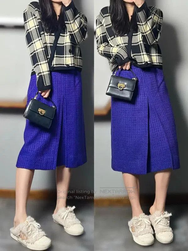 Givenchy Givenchy Purple Wool Blend Midi Skirt . Size 26" / US 2 / IT 38 - 4 Thumbnail