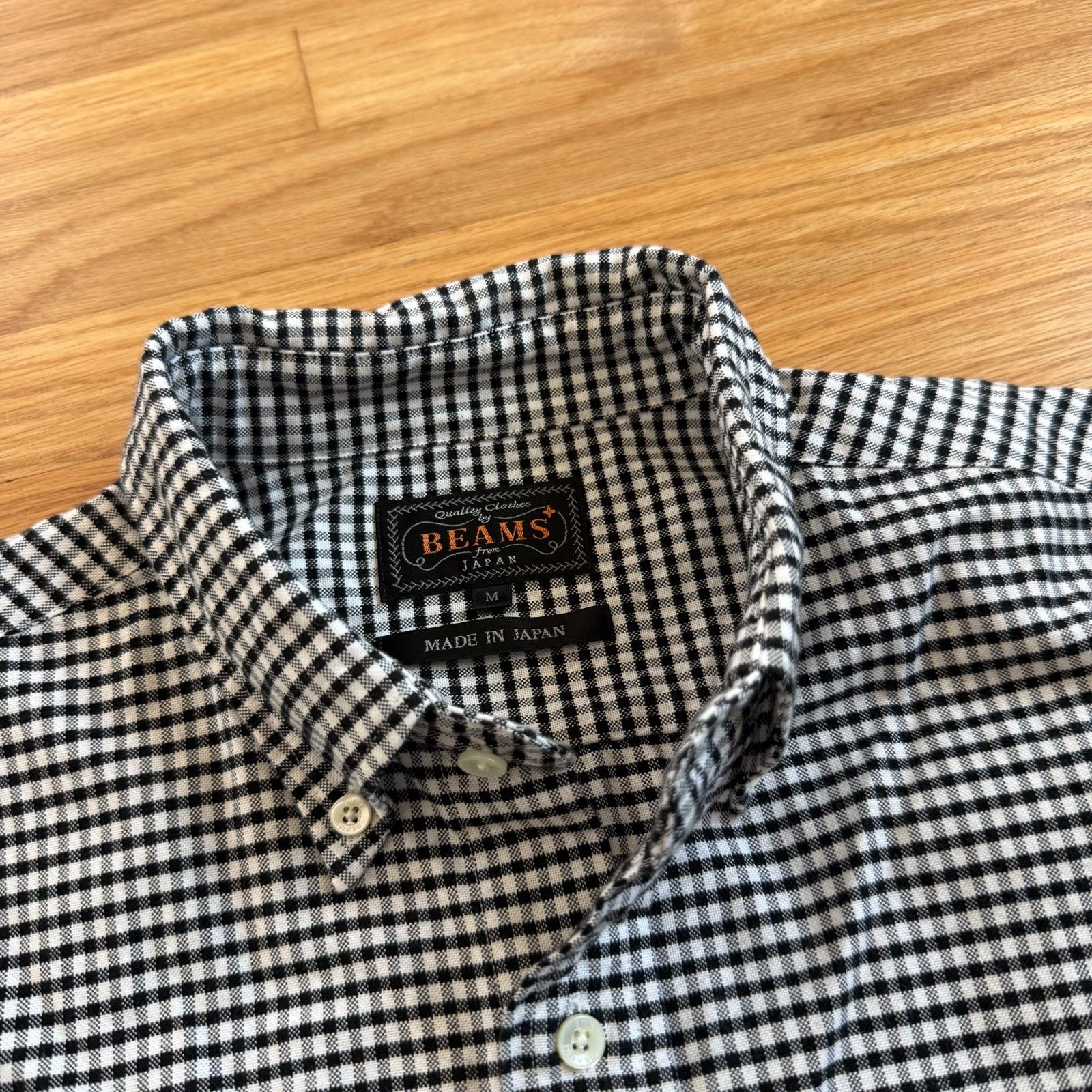 Beams Plus Beams Plus Men's Button Down Gingham Oxford Shirt in Black Size US M / EU 48-50 / 2 - 7 Thumbnail