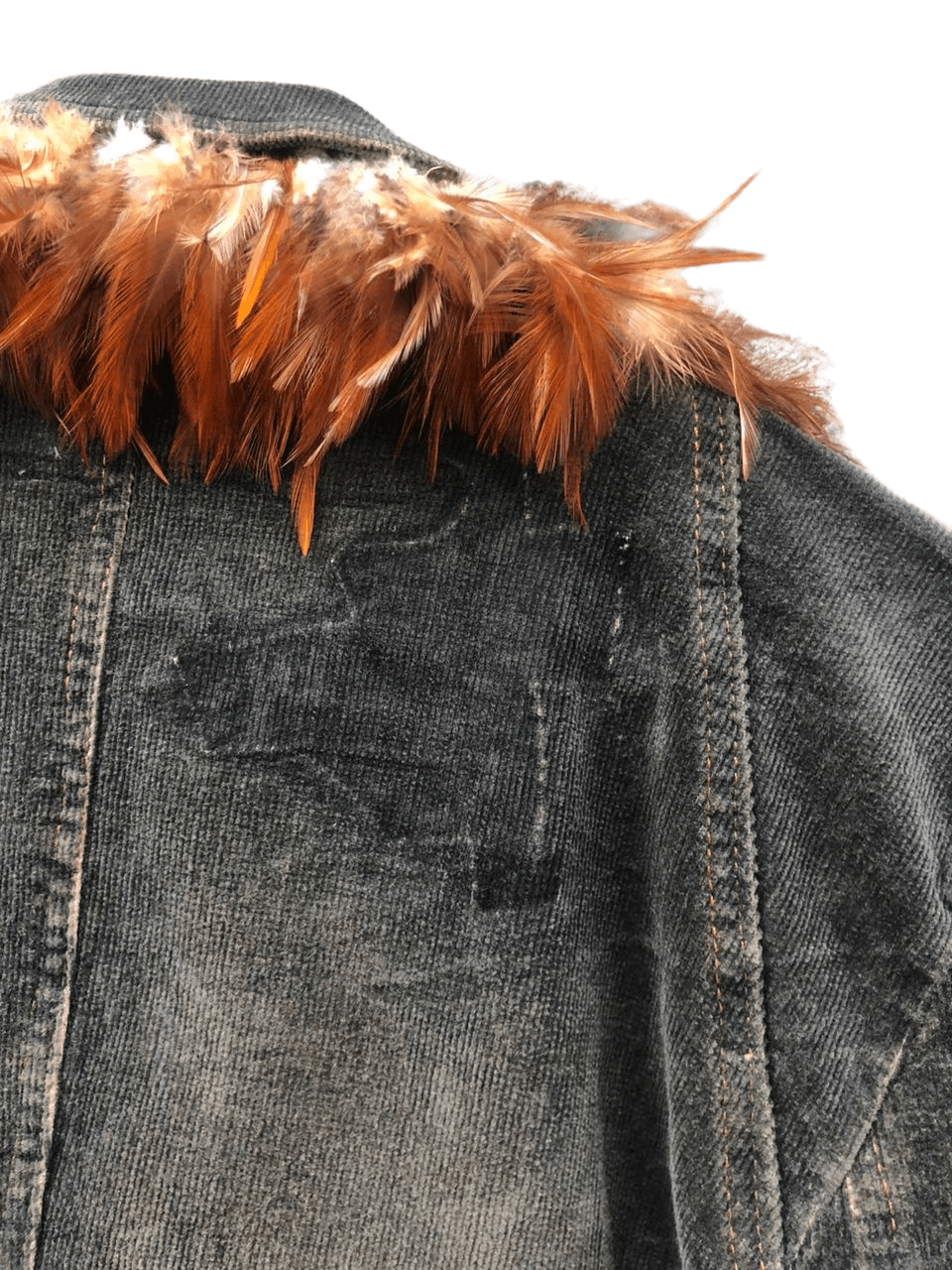 Vintage 💥Angie Paris Ref Bayat Corduroy Jacket chicken feather neck Size M / US 6-8 / IT 42-44 - 11 Thumbnail