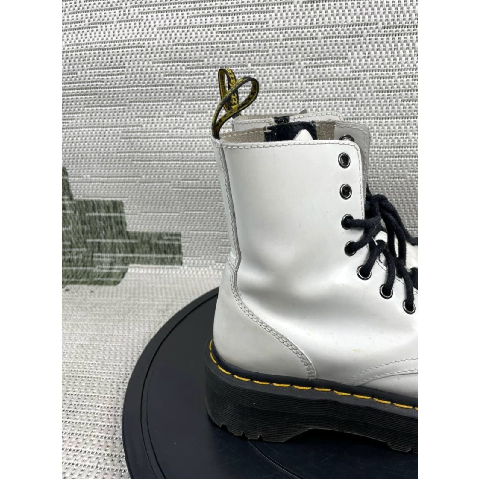 Dr. Martens Dr Martens Boots Womens Jadon White Smooth Leather Ankle Lace Up Size 37 EU 6 US Casual Combat Rubber Sole Leather Lining Mens Womens Boys Girls Size US 6 / IT 36 - 3 Thumbnail