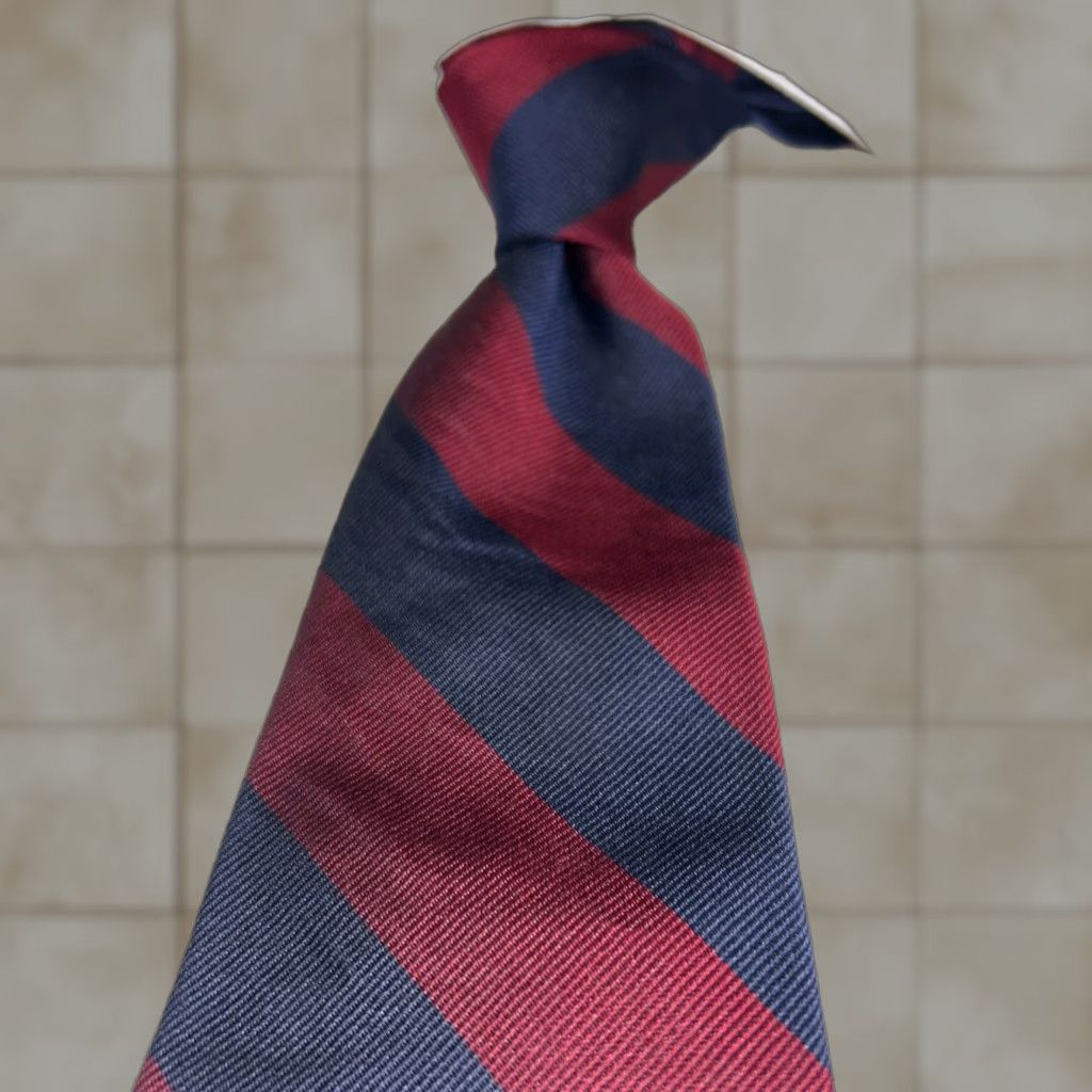 Vintage VINTAGE Allen Solly Neck Tie Silk Repp Red Blue Stripe Merlot Dark Academia Preppy USA Made England Lolly Men Size ONE SIZE - 1 Thumbnail