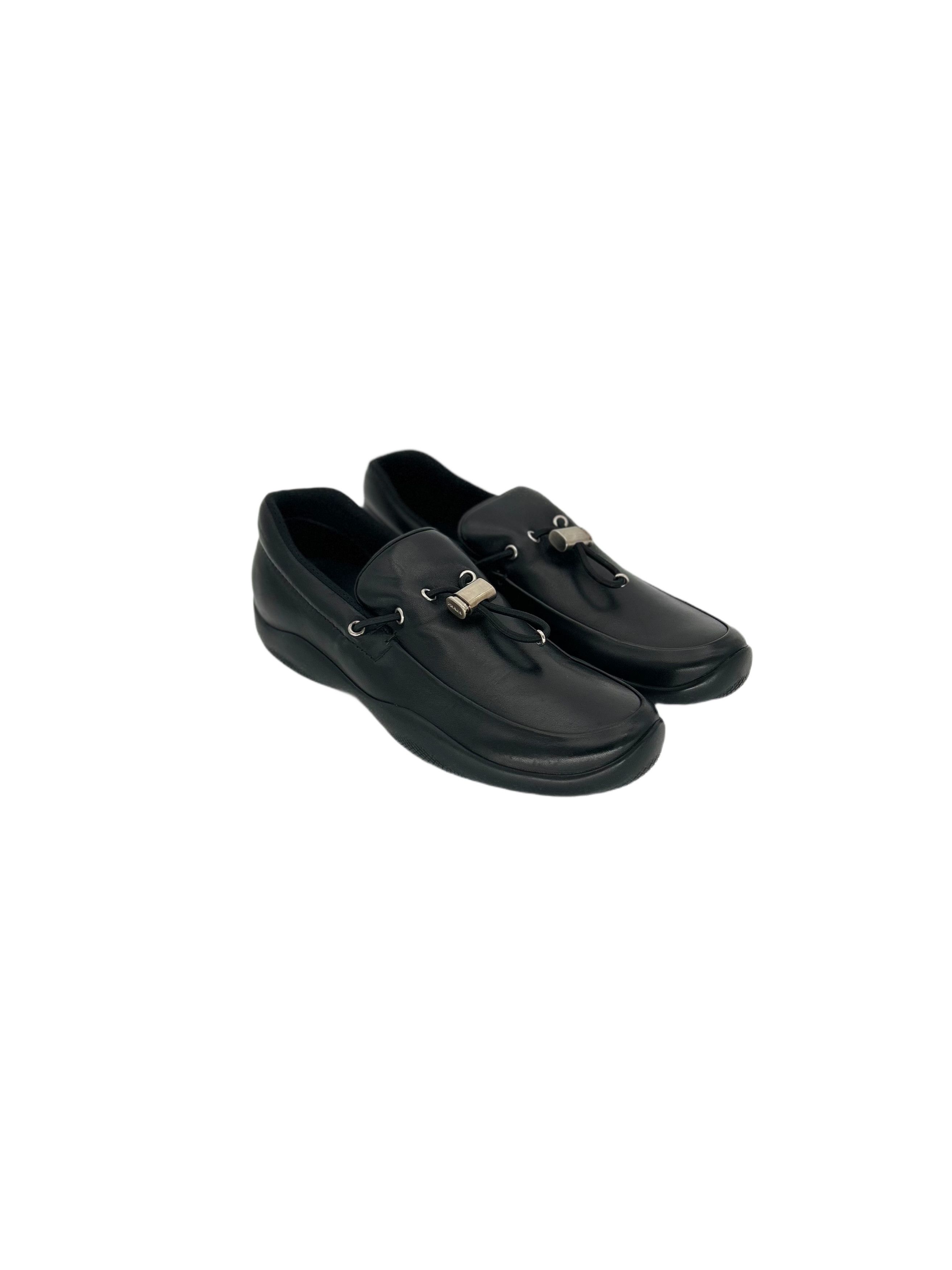 Prada Prada Linea Rossa Black Classic Loafers With Toggle Size US 6 / EU 39 - 1 Thumbnail