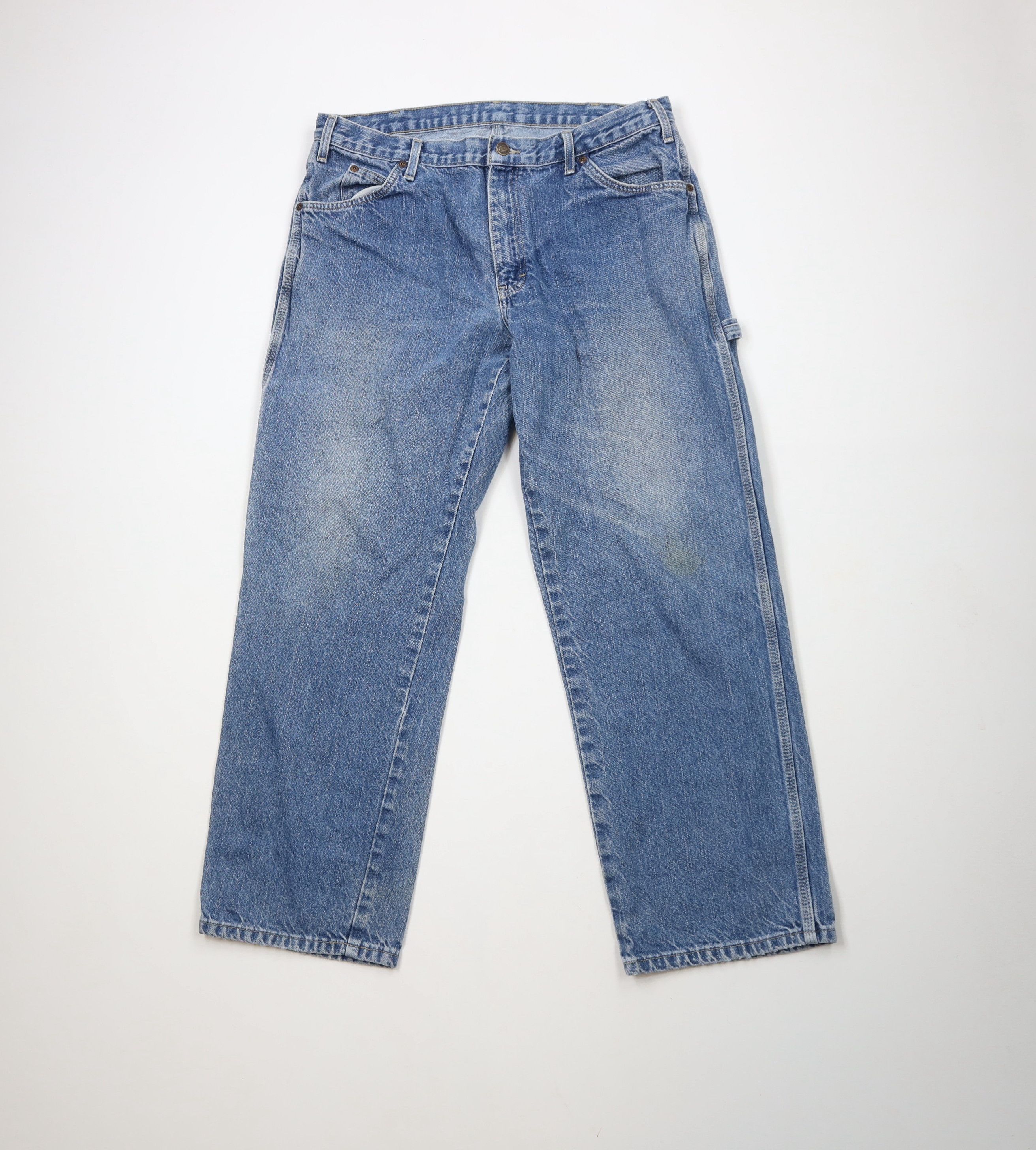 Dickies × Vintage Vintage Dickies Spell Out Wide Leg Dungaree Denim Jeans Size US 36 / EU 52 - 1 Thumbnail