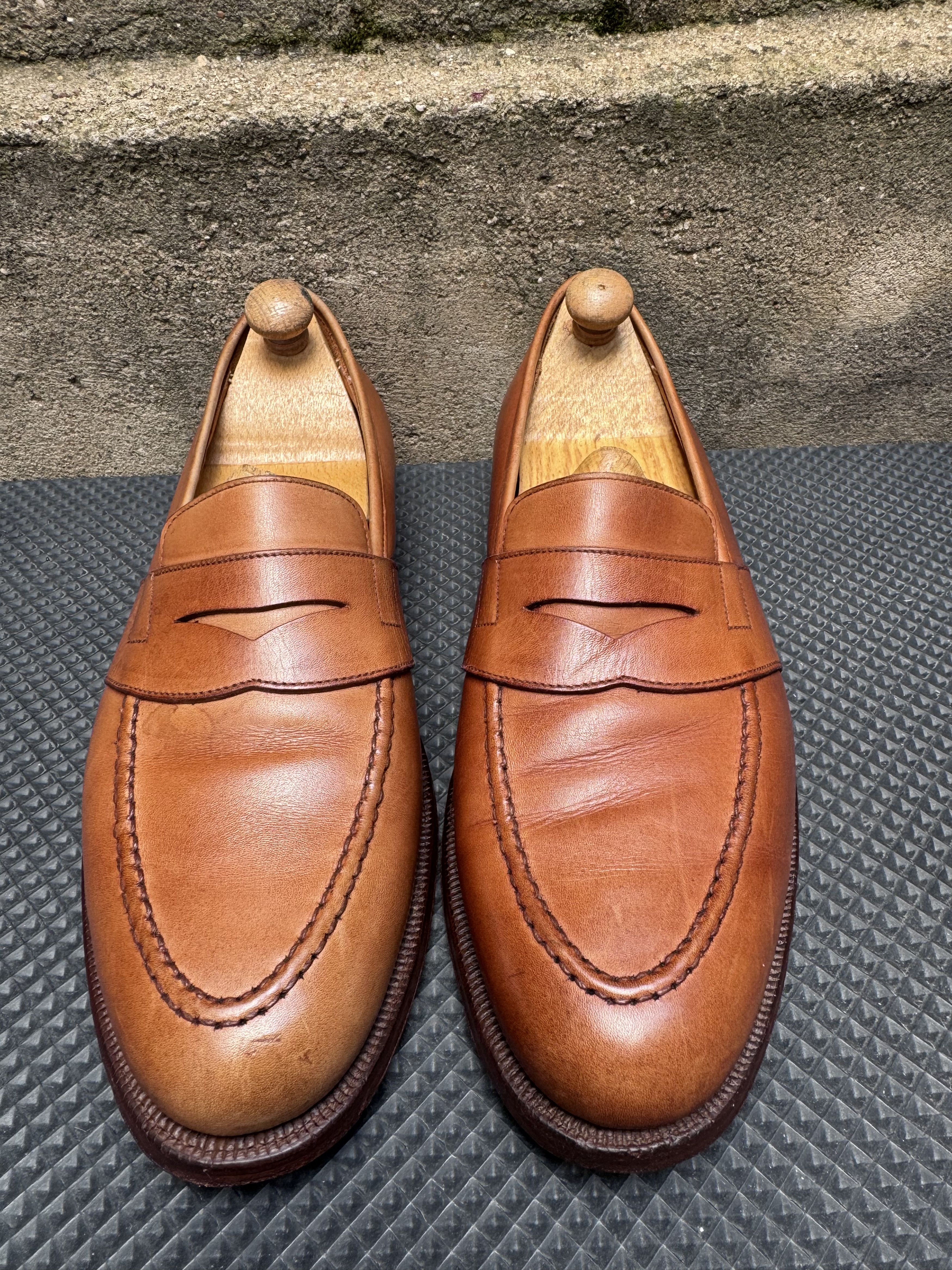 Polo Ralph Lauren Polo Ralph Lauren x Crockett & Jones Leather Penny Loafers Size US 8 / EU 41 - 2 Thumbnail