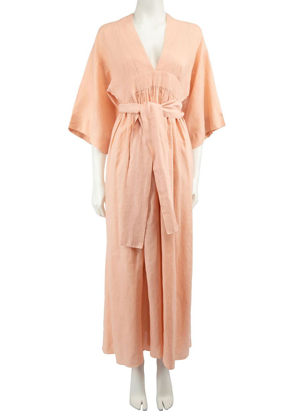 image of Three Graces London Pink Belted Gather Maxi Dress, Women's (Size Medium)