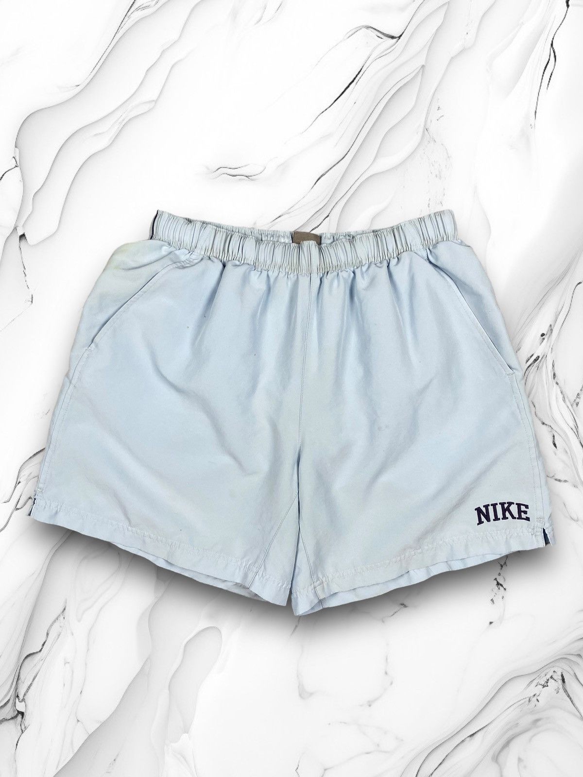 Nike × Vintage Vintage 90s Nike Swoosh Drill Shorts Size US 33 - 1 Thumbnail