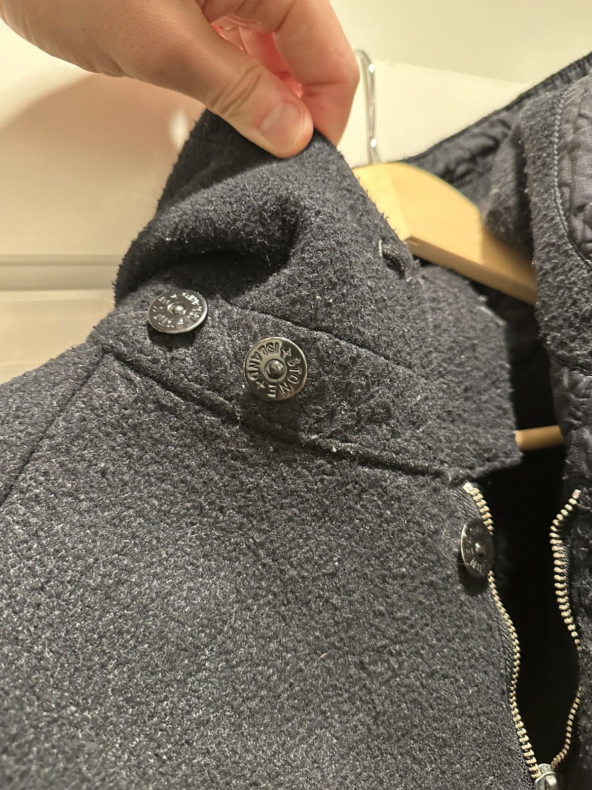 Stone Island Stone Island 2005 Black Felt Jacket Size US XXL / EU 58 / 5 - 6 Thumbnail