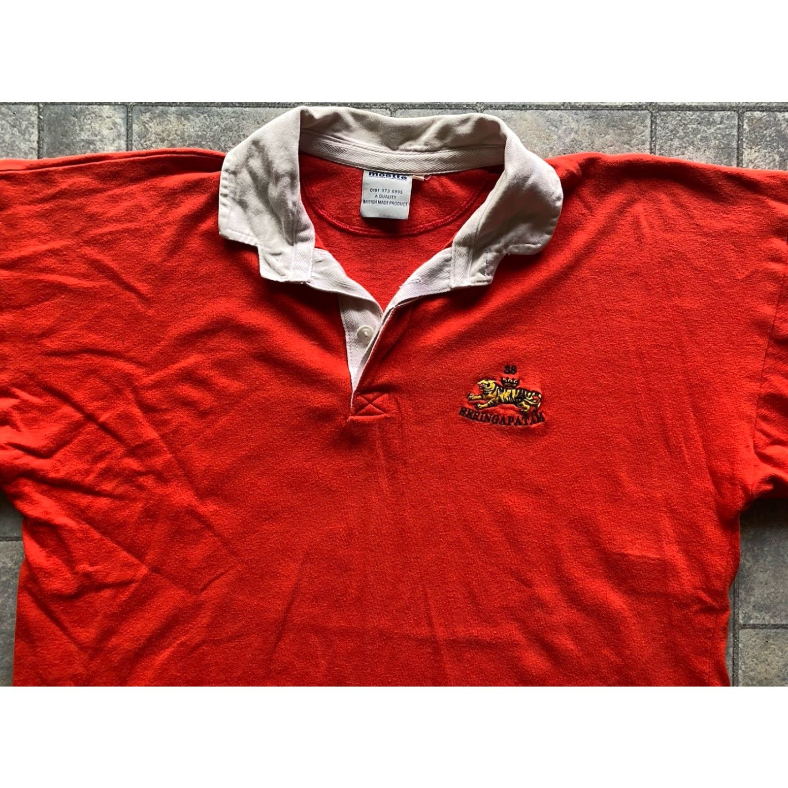 Vintage Moette Rugby Style Shirt Men’s XL Long Sleeve Polo Orange Flaws Wear Seringapatam Size US XL / EU 56 / 4 - 4 Thumbnail