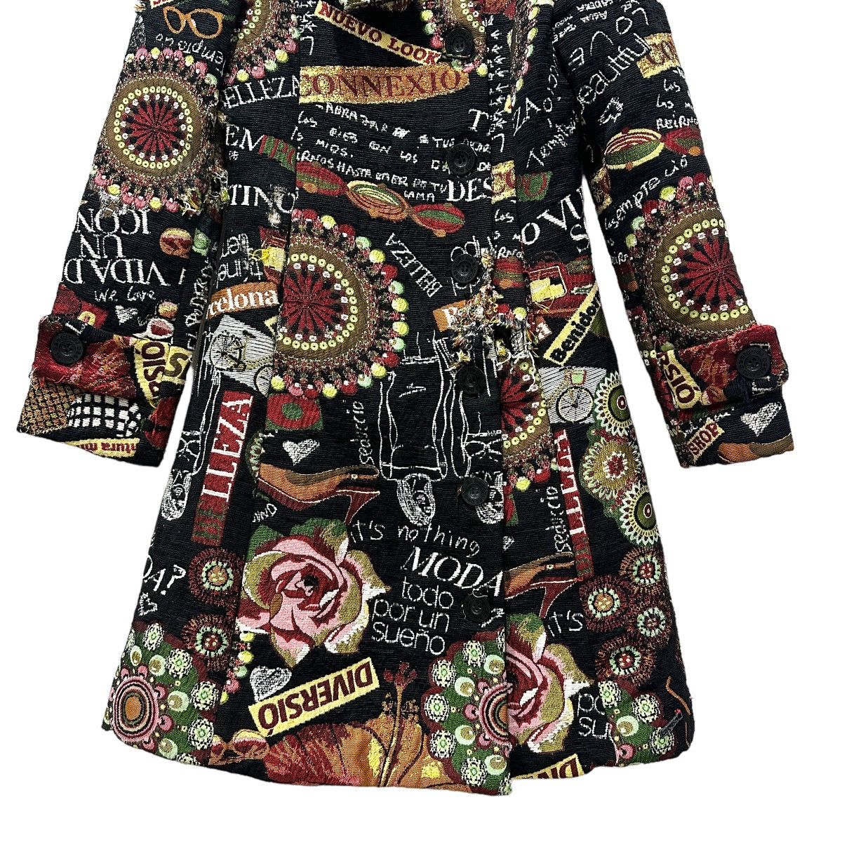 Desigual Manteau coat multi embroidery vintage Size XS / US 0-2 / IT 36-38 - 5 Thumbnail