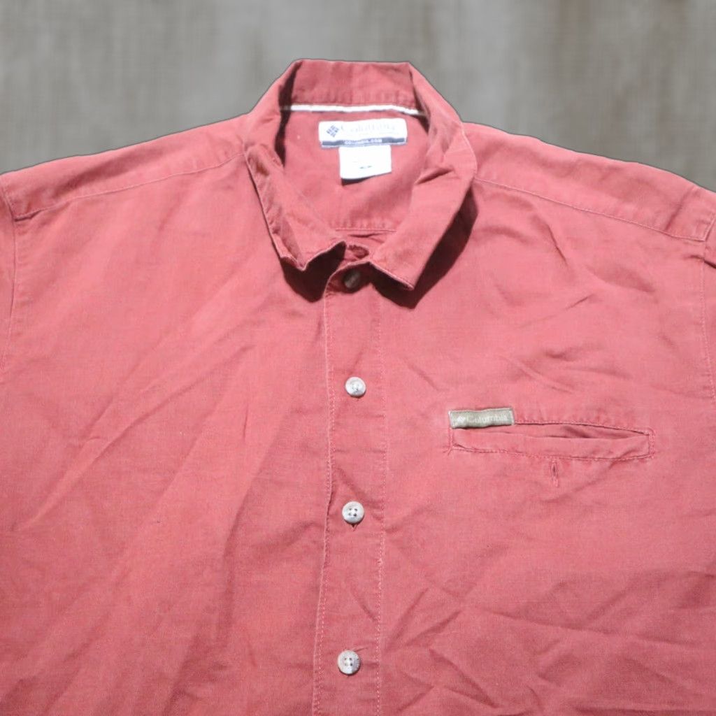 Vintage Columbia Shirt Button-Up Short Sleeve Adult M Red Size US M / EU 48-50 / 2 - 1 Thumbnail