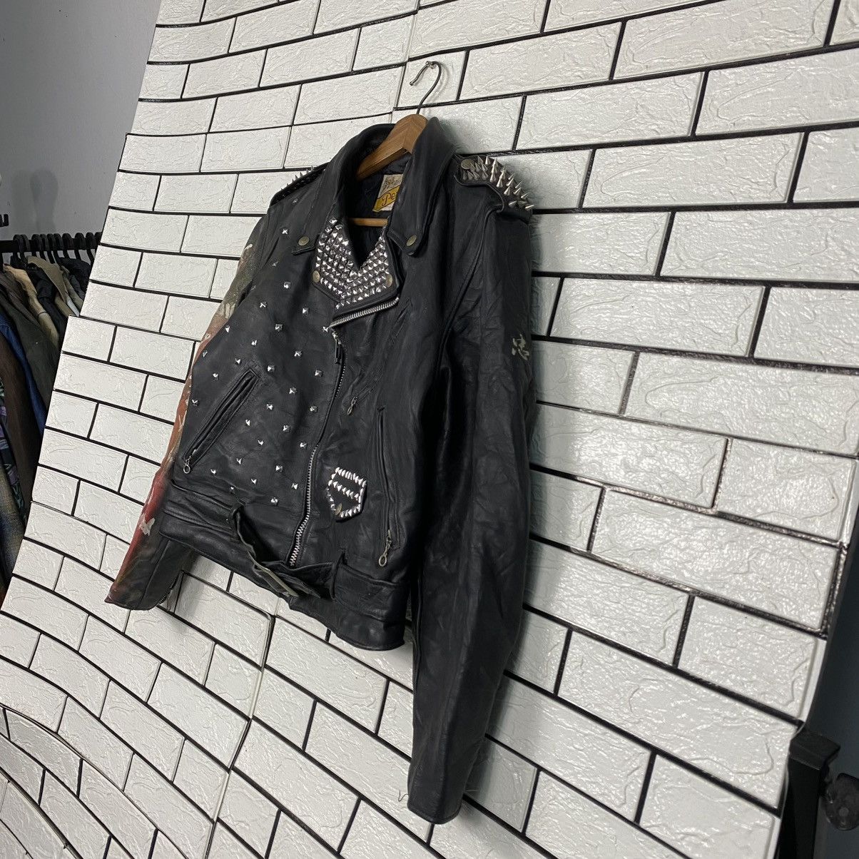 Schott 🔥VINTAGE LEATHER JACKET SCHOTT PERFECTO DOUBLE COLLAR PUNK Size US M / EU 48-50 / 2 - 3 Thumbnail