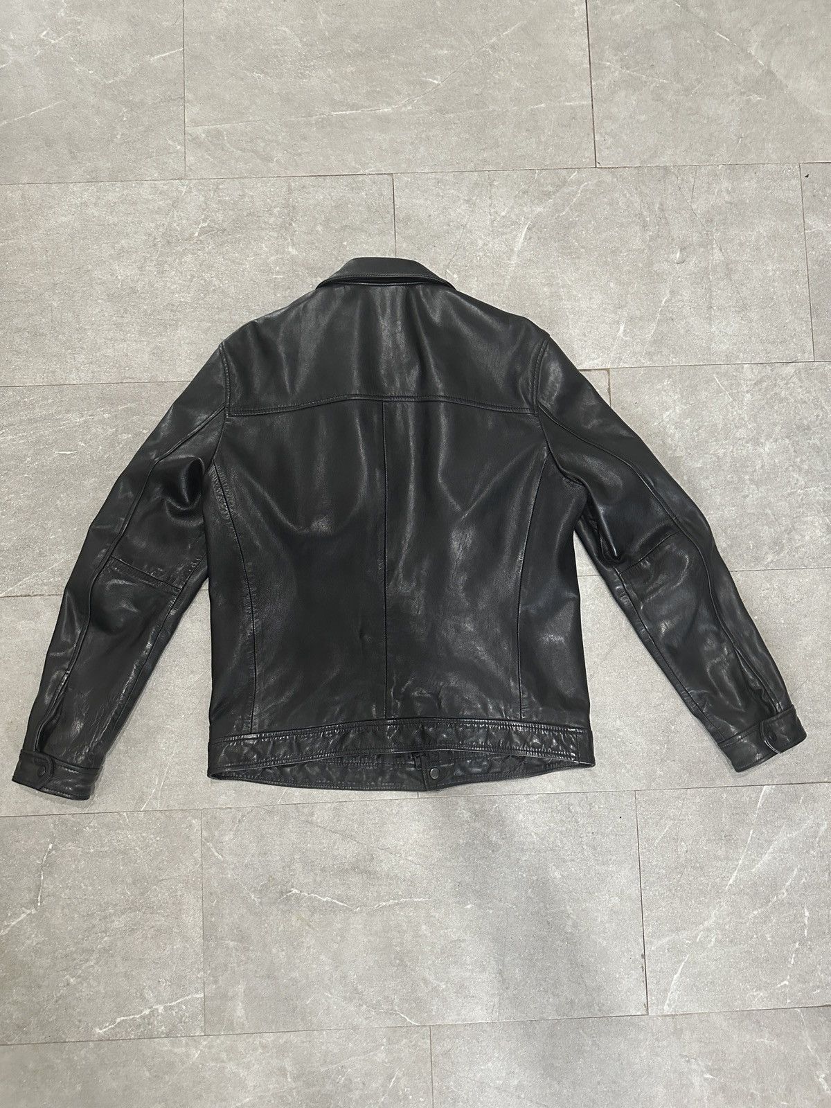 Allsaints Black Leather Jacket Size US L / EU 52-54 / 3 - 2 Thumbnail