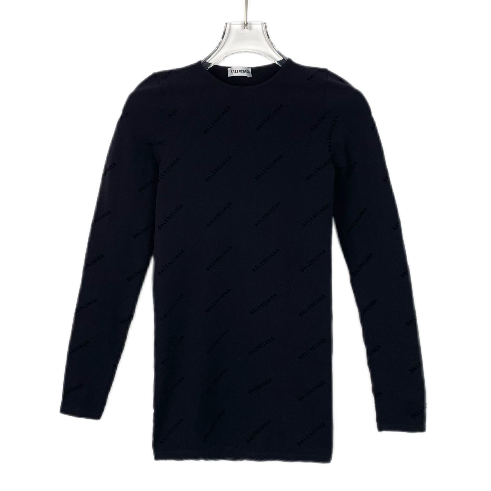 Balenciaga Balenciaga Black Logo Print Knit Sweater Size S Made In Ital Size S / US 4 / IT 40 - 1 Thumbnail