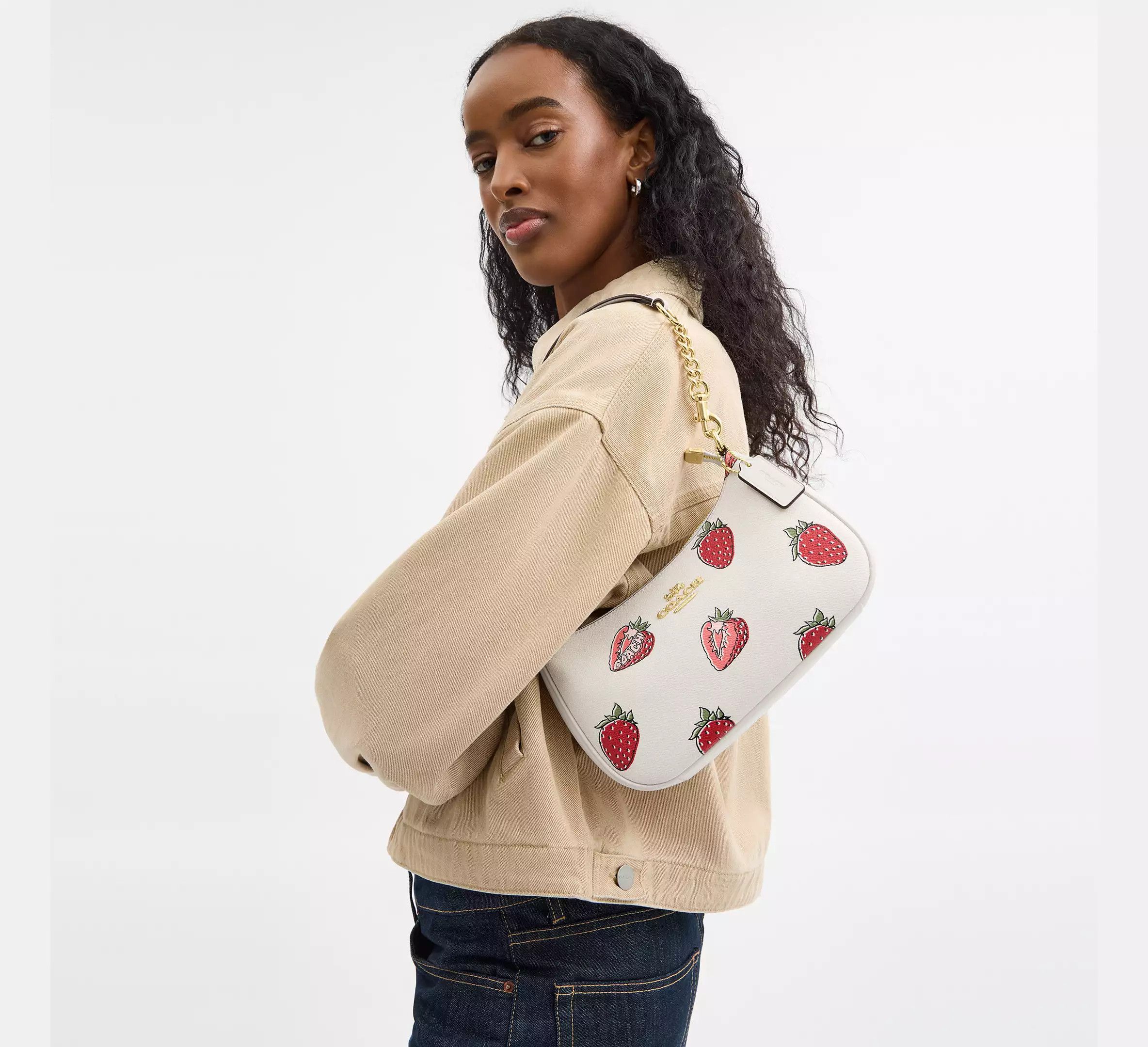Coach NWT Coach Teri Shoulder Bag With Strawberry Print CAL62 Size ONE SIZE - 10 Thumbnail