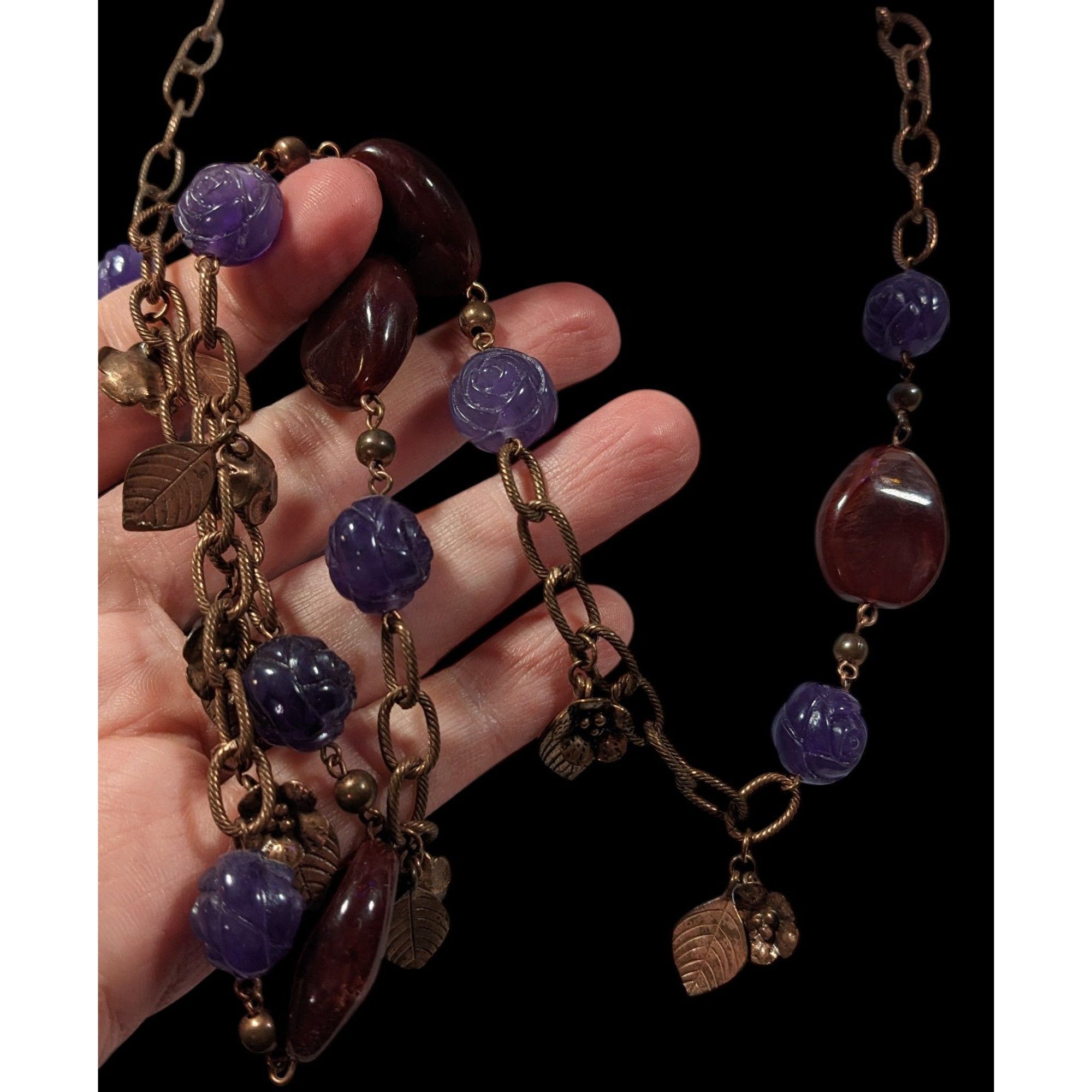 Other Vintage Cottagecore Floral Beaded Chain Necklace Size ONE SIZE - 10 Thumbnail