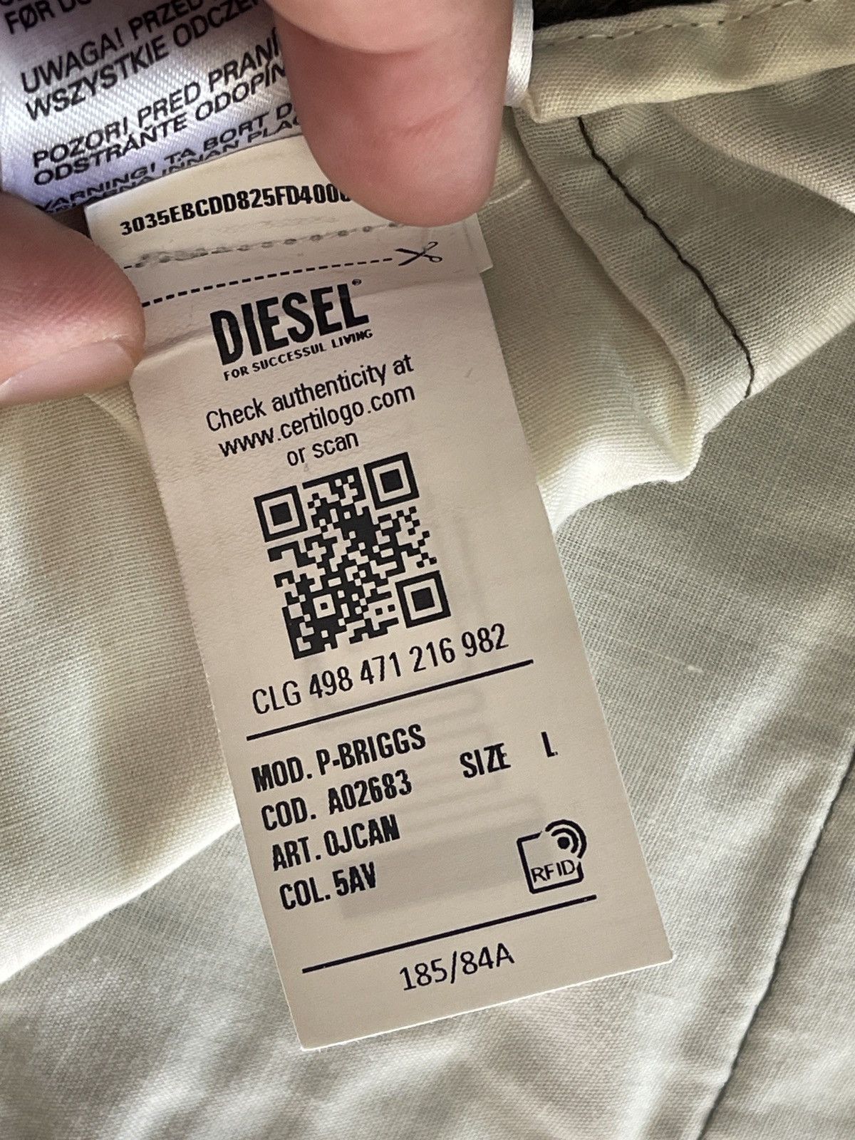 Diesel Diesel Dark Green Cargo P-Briggs Trouser pants Size US 34 / EU 50 - 3 Thumbnail