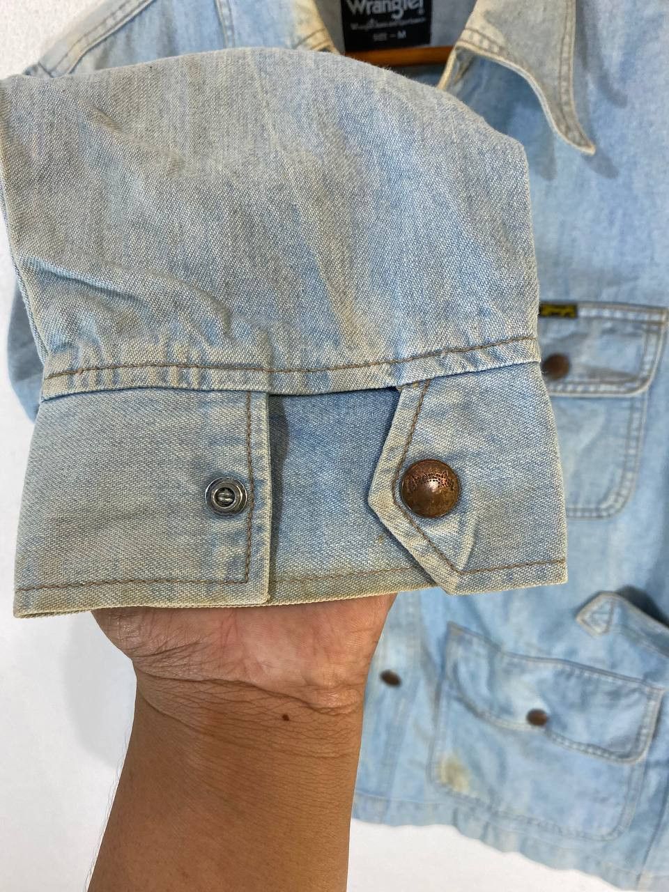 Vintage vintage wrangler denim jacket 4 pocket nice design Size US M / EU 48-50 / 2 - 7 Thumbnail