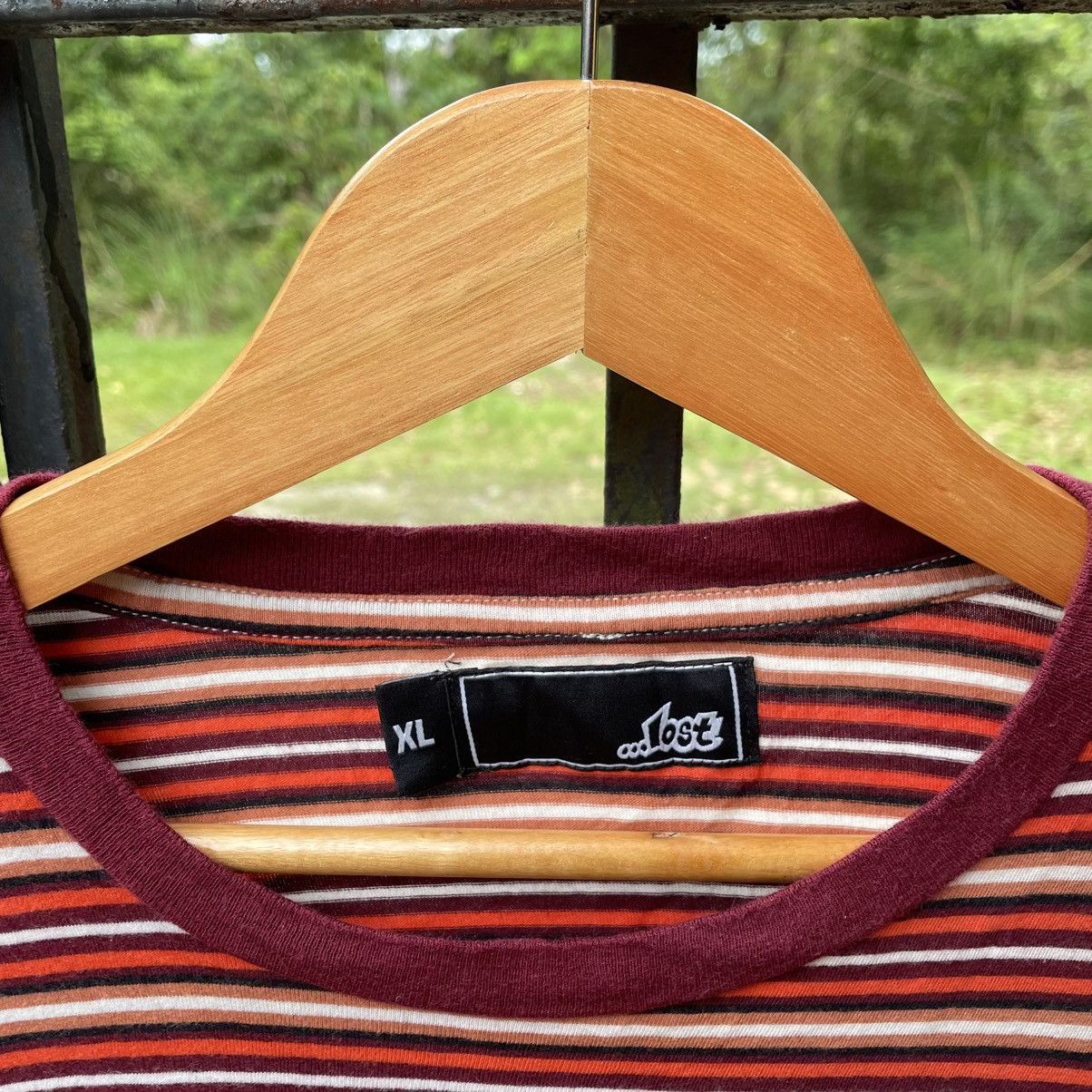 Lost Enterprises × Vintage 🔥Vintage Lost Skateboard Striped Tee Size US XL / EU 56 / 4 - 8 Thumbnail