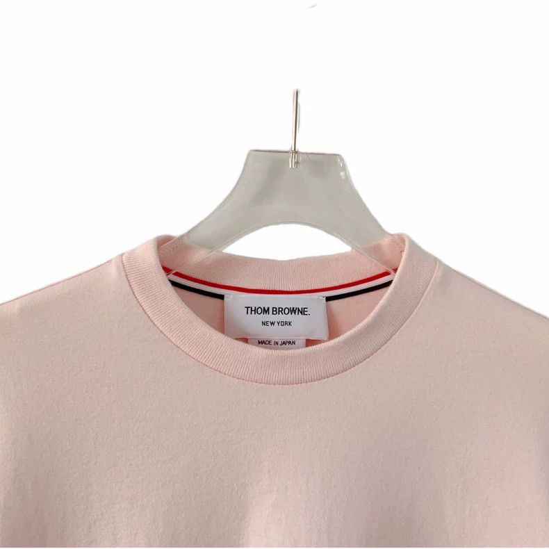 Thom Browne Thom Browne Pink cotton round neck long sleeve hoodie Size S / US 4 / IT 40 - 4 Thumbnail