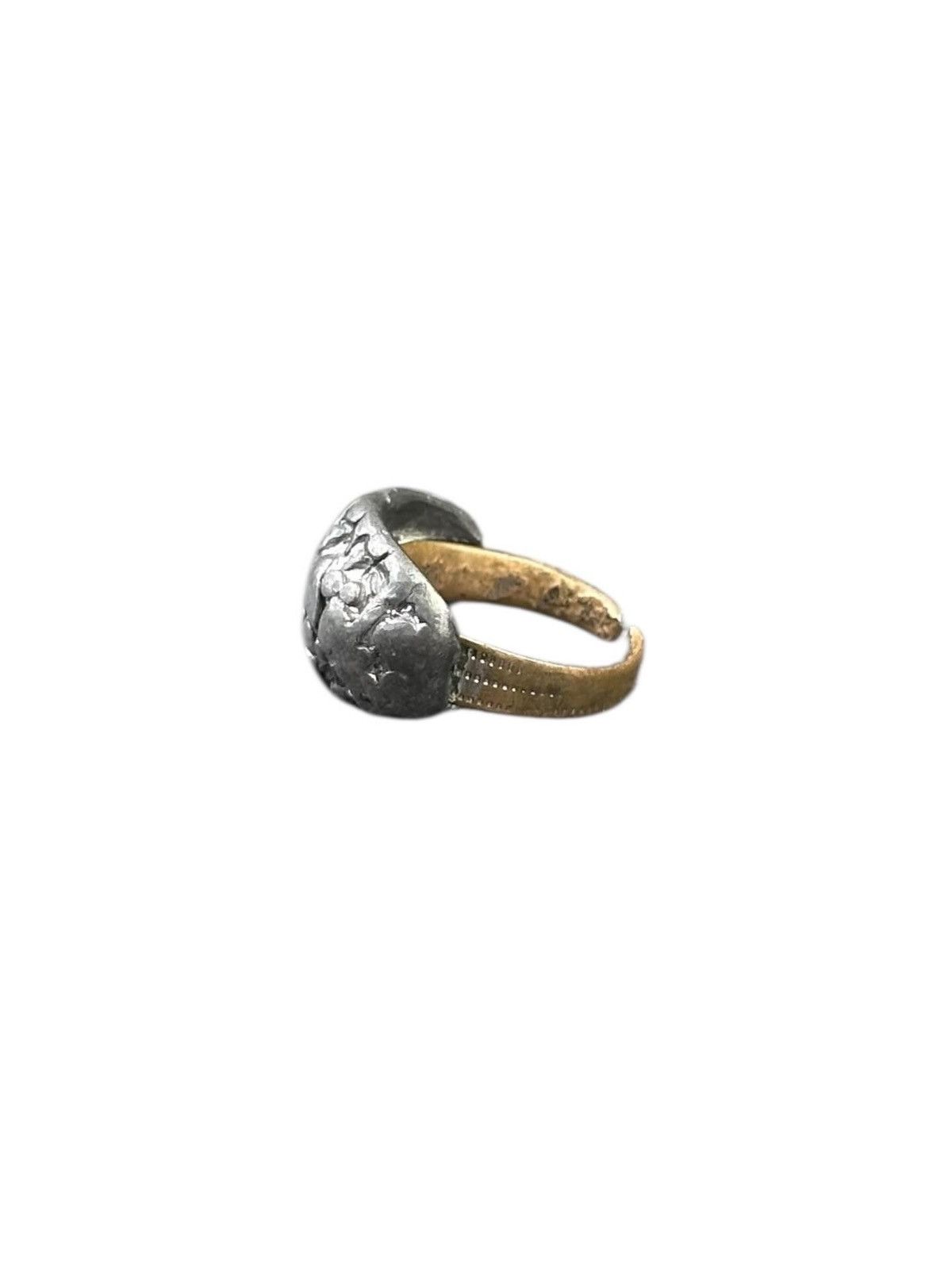 Vintage 1990s JAPANESE HAND WORKED WABI-SABI SHIBUICHI BRASS RING Size ONE SIZE - 2 Thumbnail