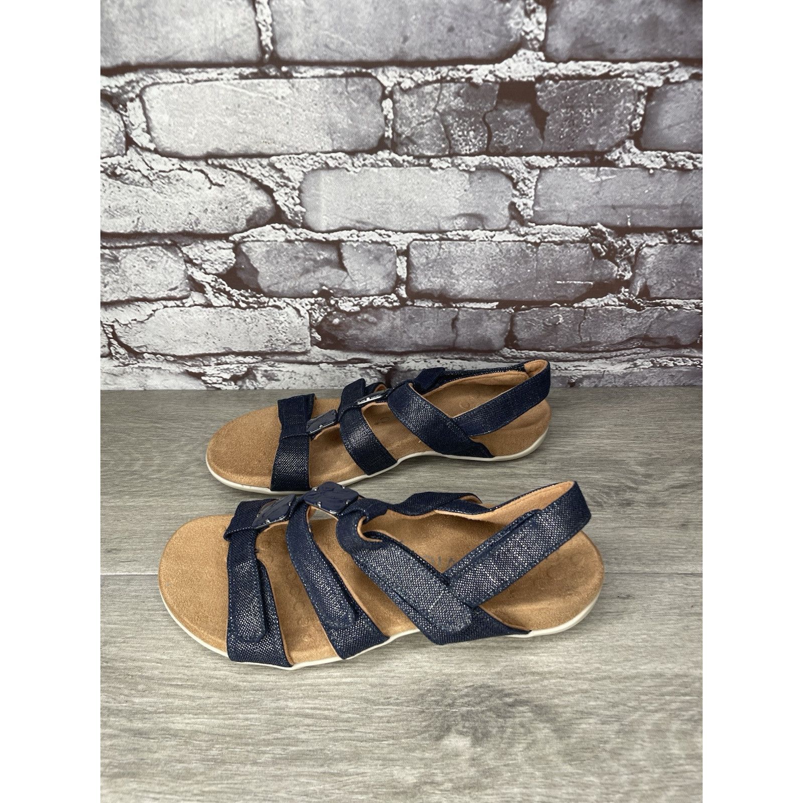 Etonic Vionic Amber Navy Blue Synthetic Adjustable Strappy Sandals Size US 7 / IT 37 - 21 Thumbnail
