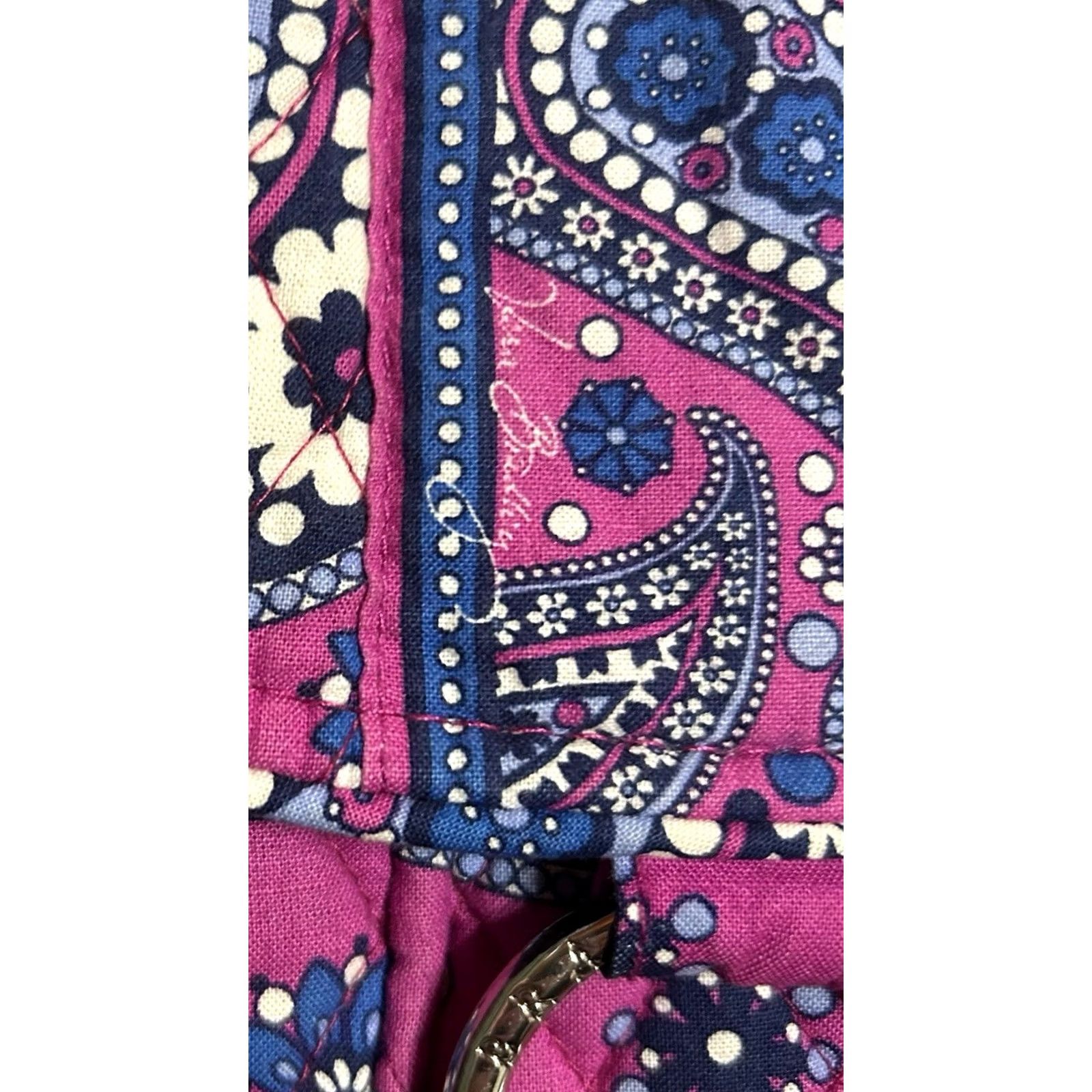 Vintage Vera Bradley Hobo Saddle Bag Boysenberry Purse Crossbody Shoulder Women Large Purple Pattern Paisley Quilted Size ONE SIZE - 7 Thumbnail