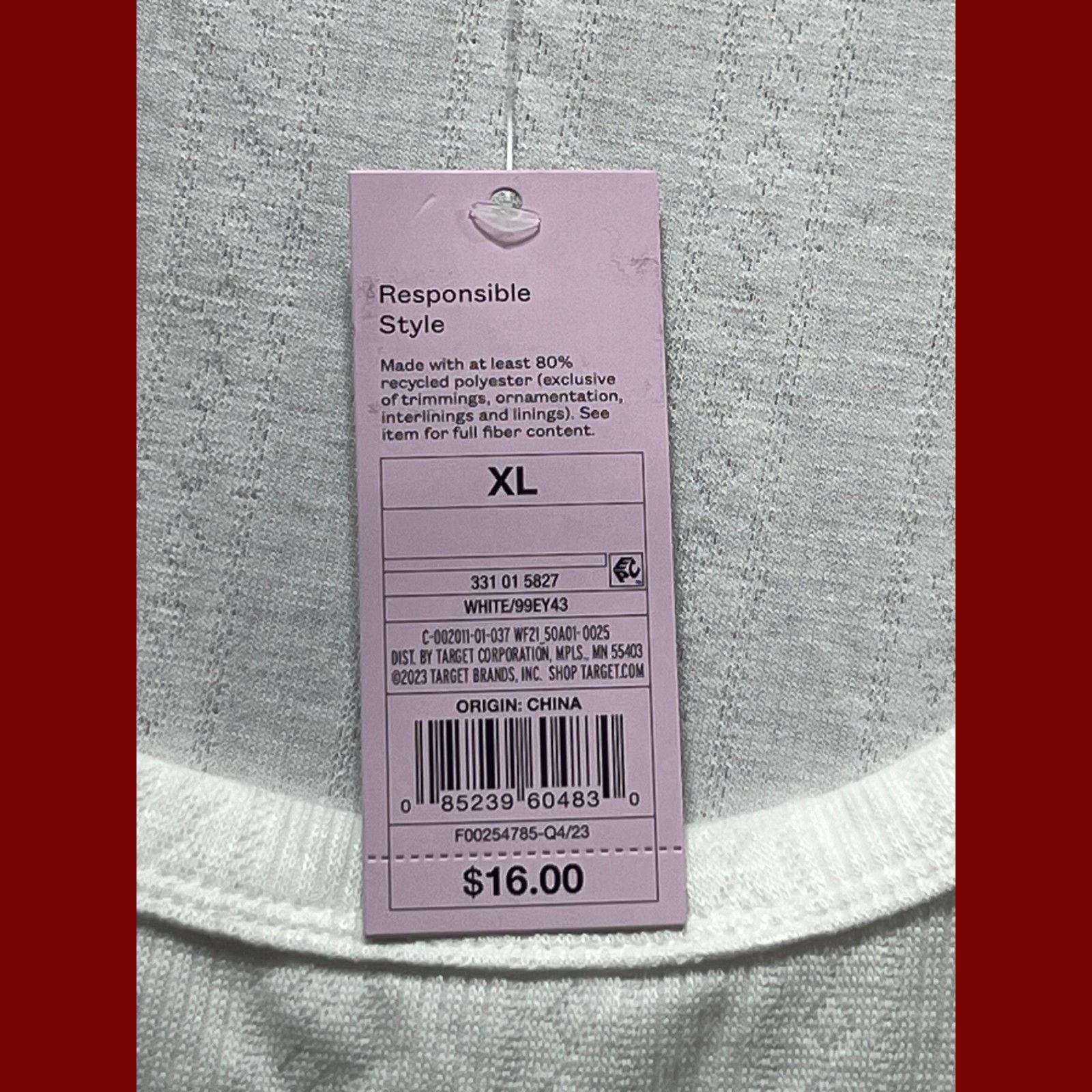 Other Wild Fable - Women's Long Sleeve Pointelle T-Shirt - White - Size XL / US 12-14 / IT 48-50 - 8 Thumbnail
