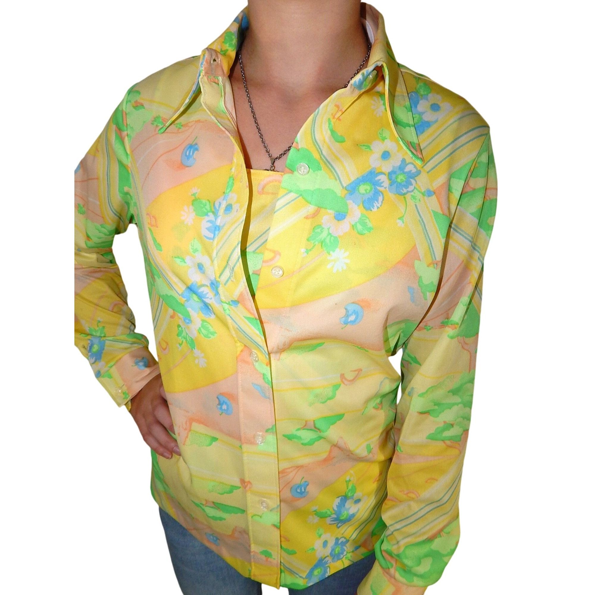 Other 2 pc Vtg Ship'n Shore Women Yellow Polyester Knit Shirt Size M / US 6-8 / IT 42-44 - 2 Thumbnail