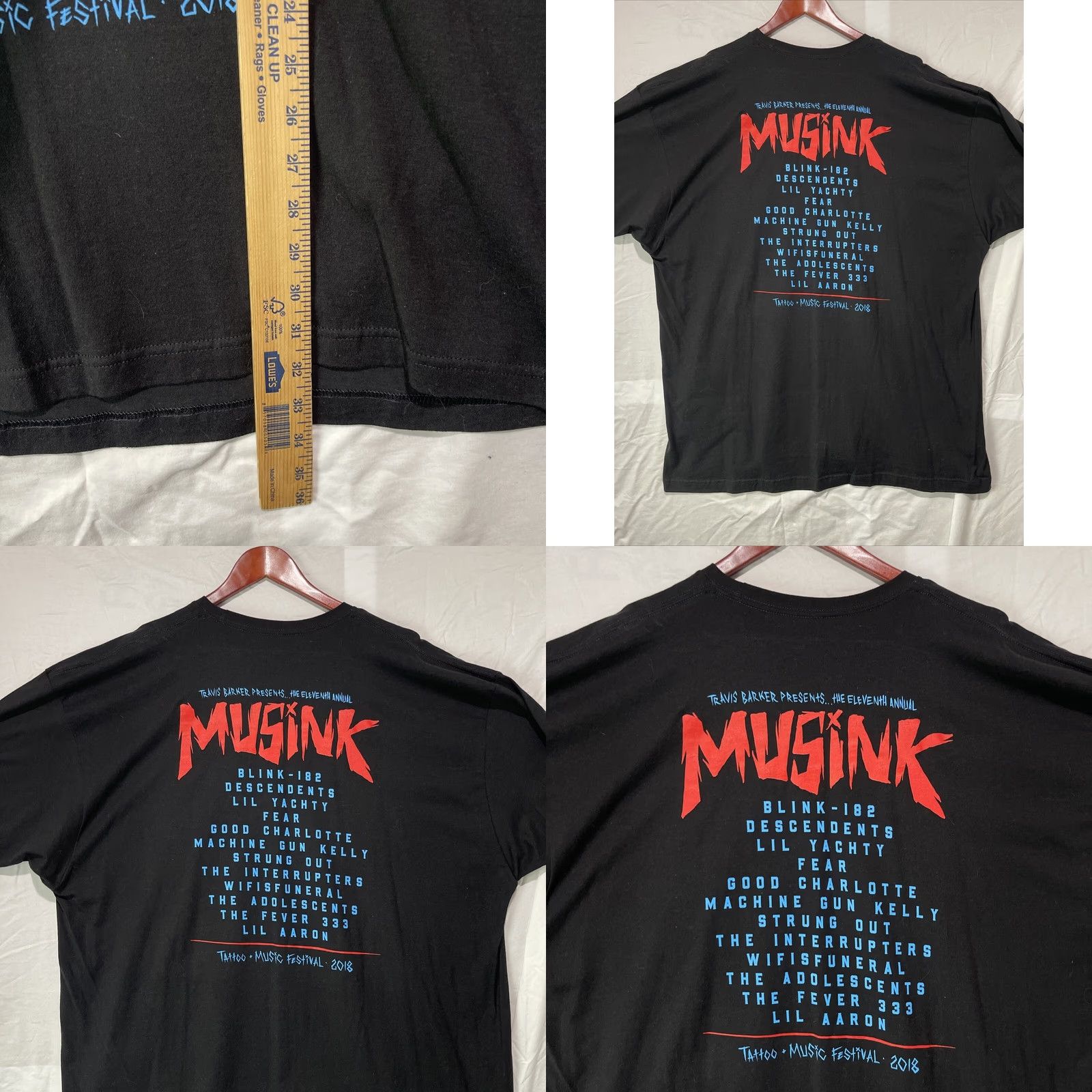 Tultex Travis Barker Shirt Mens 3XL Black Musink Tattoo Music Festival 2018 Concert T-Shirt Graphic Print Crew Neck Short Sleeve Tultex Mens Shirt Size US XXL / EU 58 / 5 - 8 Thumbnail