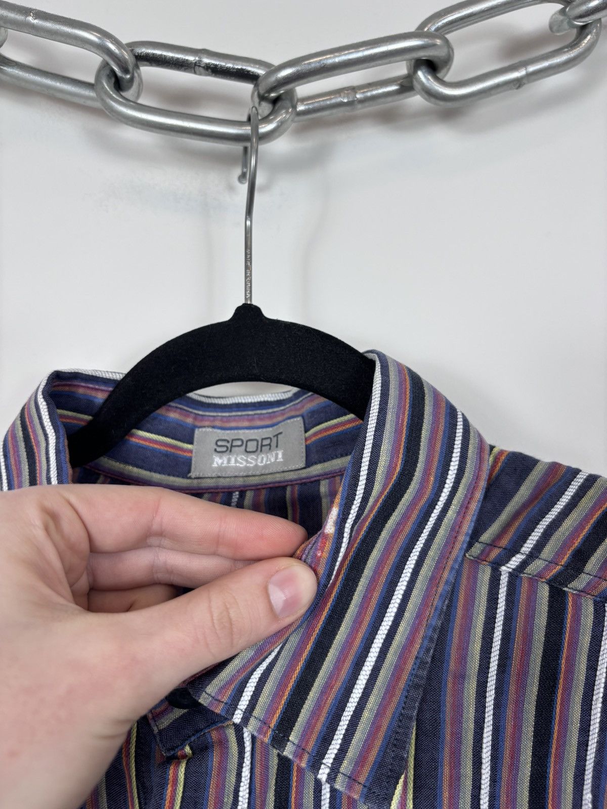Missoni Vintage Missoni Sport Striped Linen Cotton Button Up Shirt Size US M / EU 48-50 / 2 - 11 Thumbnail