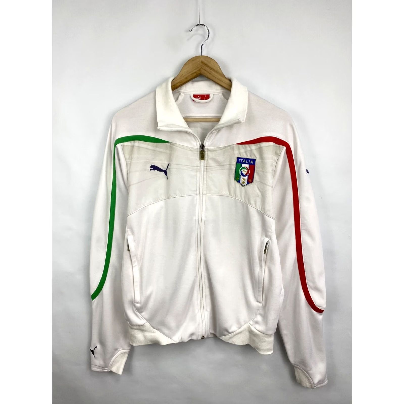 Puma VINTAGE Puma Italy Soccer Jersey Zip Hoodie Retro White L M/L Mens Hoodie Size US L / EU 52-54 / 3 - 3 Thumbnail
