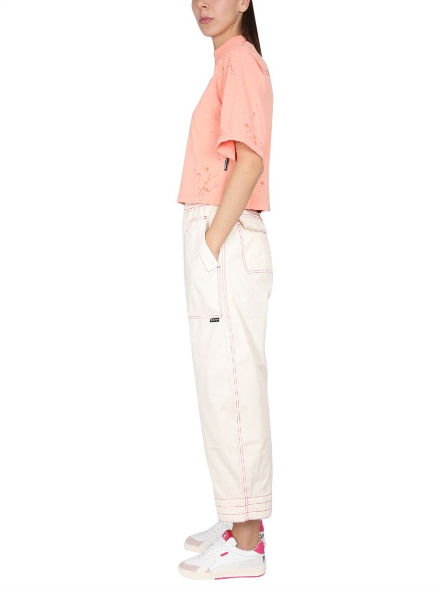 Palm Angels o1y1125 Sweatpant in Cream Size 27" / US 4 / IT 40 - 2 Thumbnail