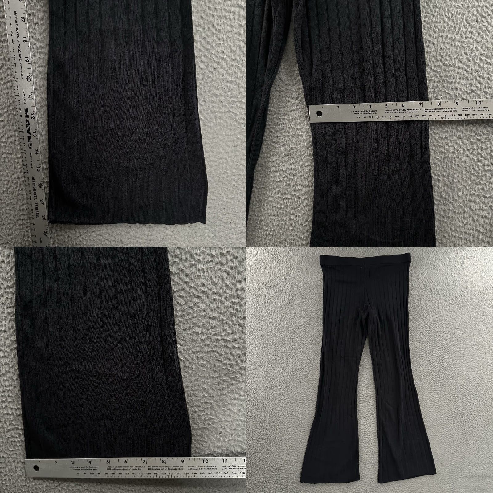 H&M H&M Womens Pants Blue Size Large High Rise Flared Ribbed Pull On Acrylic Blend Size 24" / US 00 / IT 34 - 8 Thumbnail