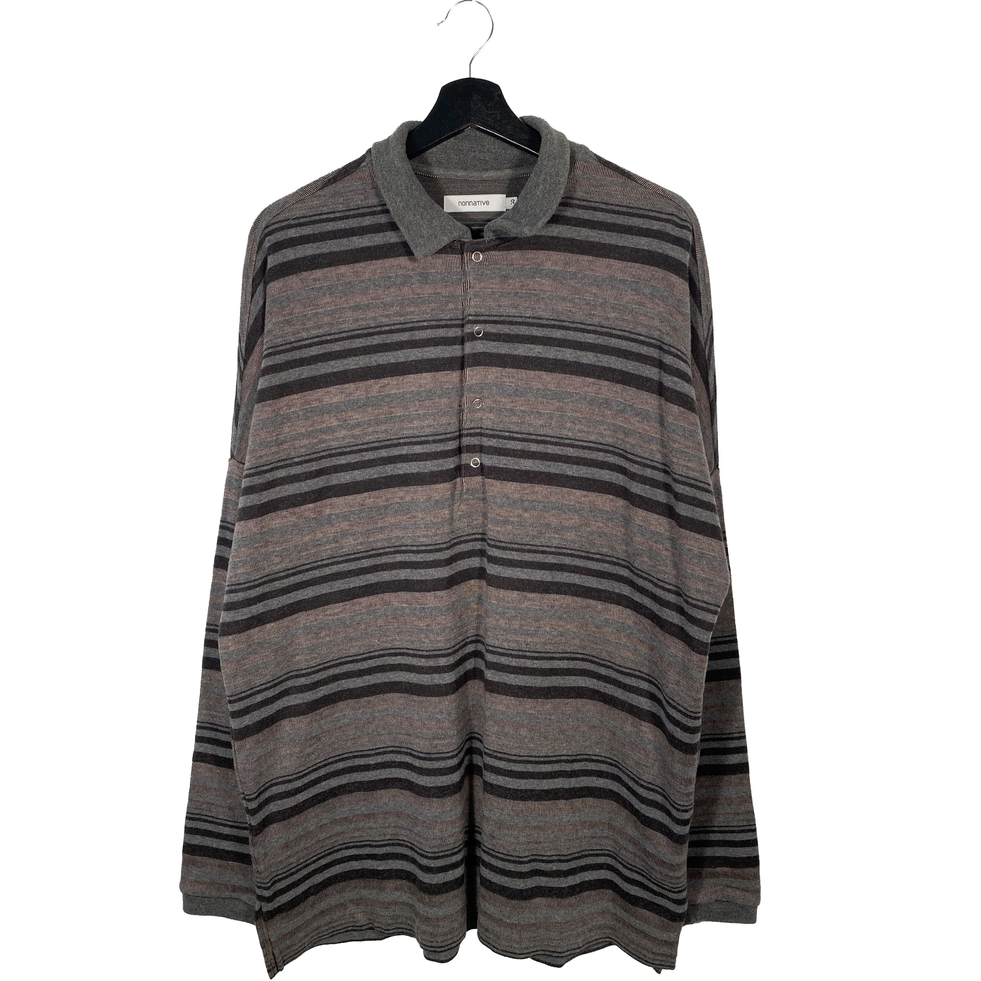 Nonnative Nonnative Striped Jacquard Polo Shirt - Gray Size 3 Size US XL / EU 56 / 4 - 1 Thumbnail