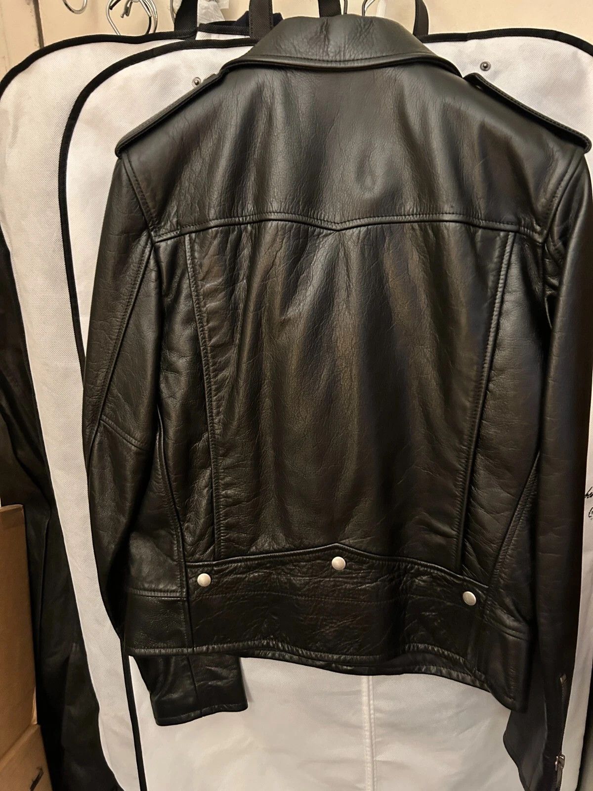 Yves Saint Laurent Motocycle leather jacket star biker black full grain Size US M / EU 48-50 / 2 - 10 Thumbnail