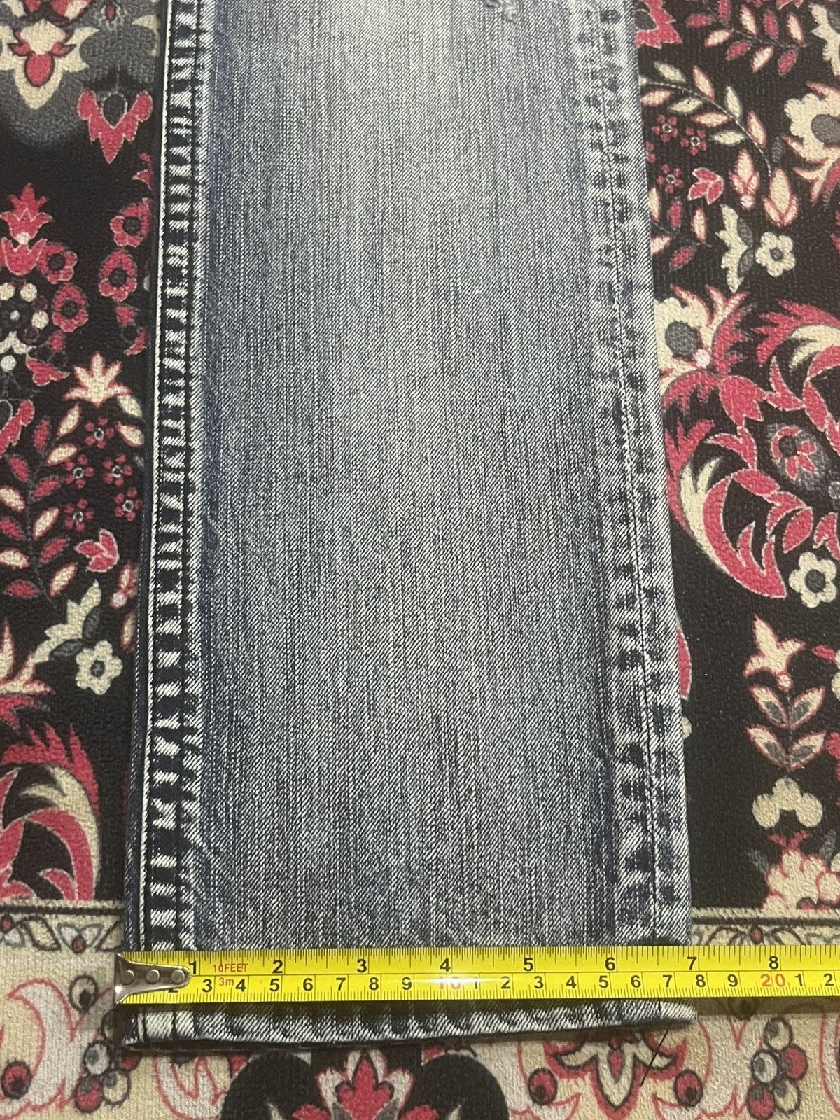 Japanese Brand Vence Ashes Grey Distressed Slim Straight Ripped Jeans Size 31" - 14 Thumbnail