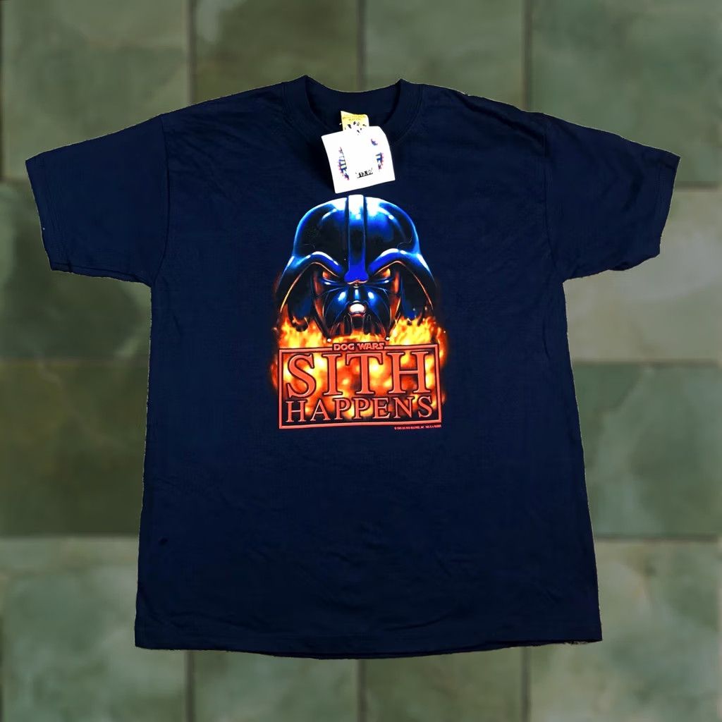 Big Dogs VINTAGE Big Dogs Star Wars Parody Shirt Logo Graphic Print Dogs Sith Happens Crew Neck Short Sleeve M Blue Mens Size US M / EU 48-50 / 2 - 1 Thumbnail