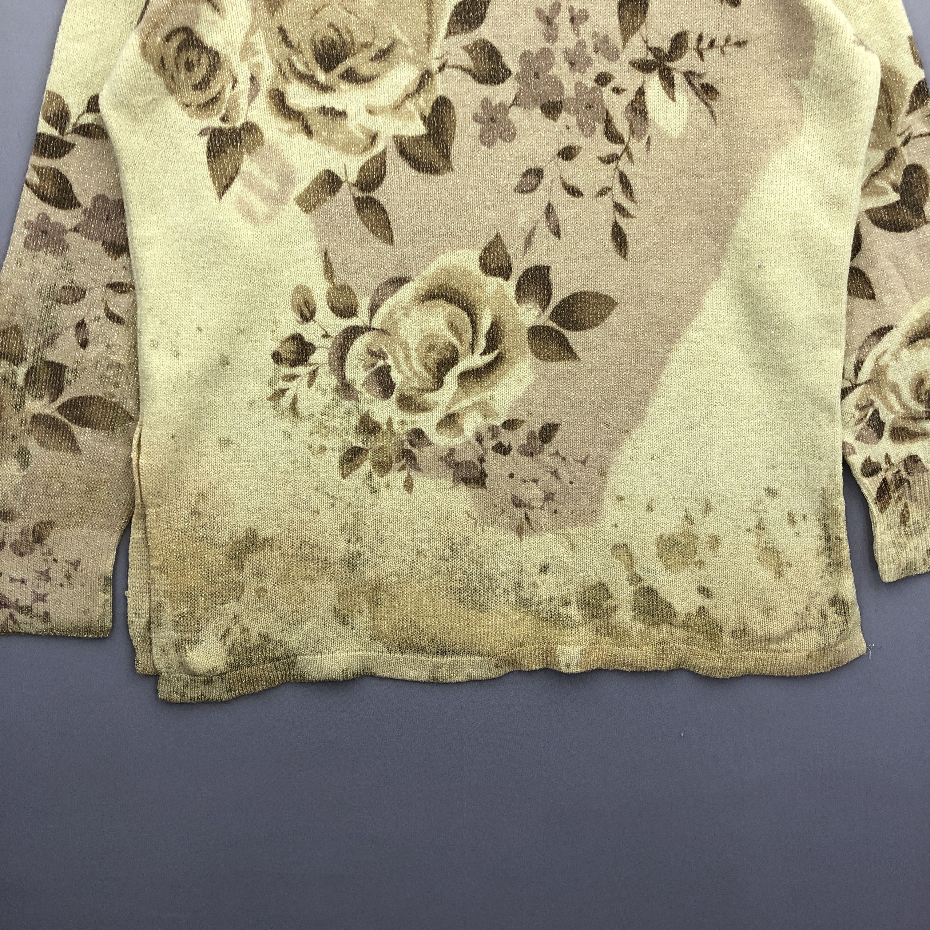Vintage Vintage 90s Floral Pattern Knit Sweater Sweatshirt Jumper Size US L / EU 52-54 / 3 - 6 Thumbnail